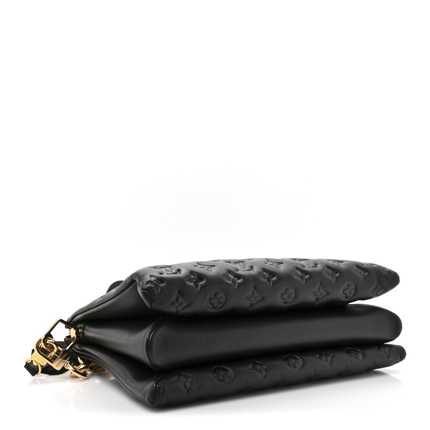 Lambskin Embossed Monogram Coussin MM Black