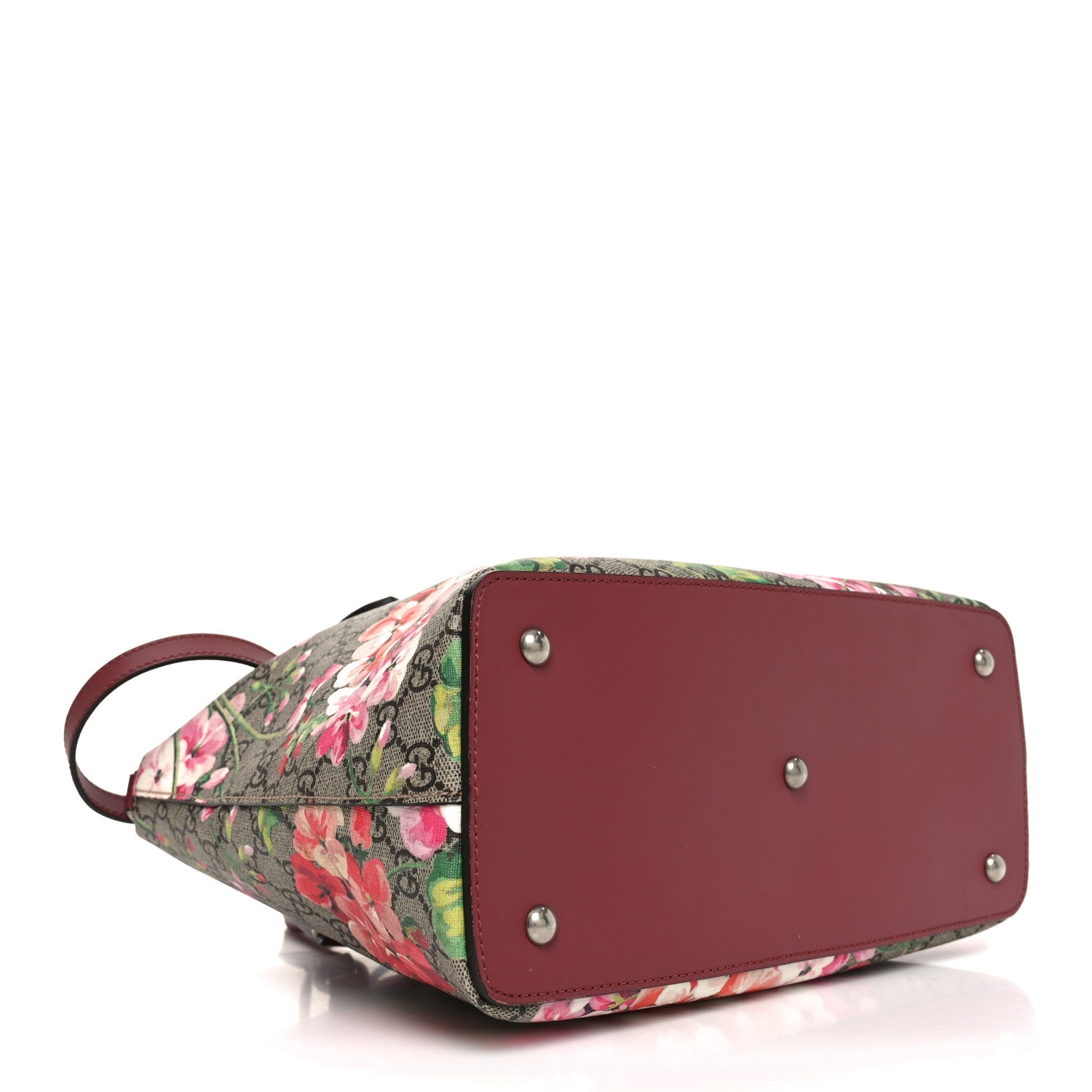 GG Supreme Monogram Blooms Linea A Foldover Tote Beige Multicolor Dry Rose