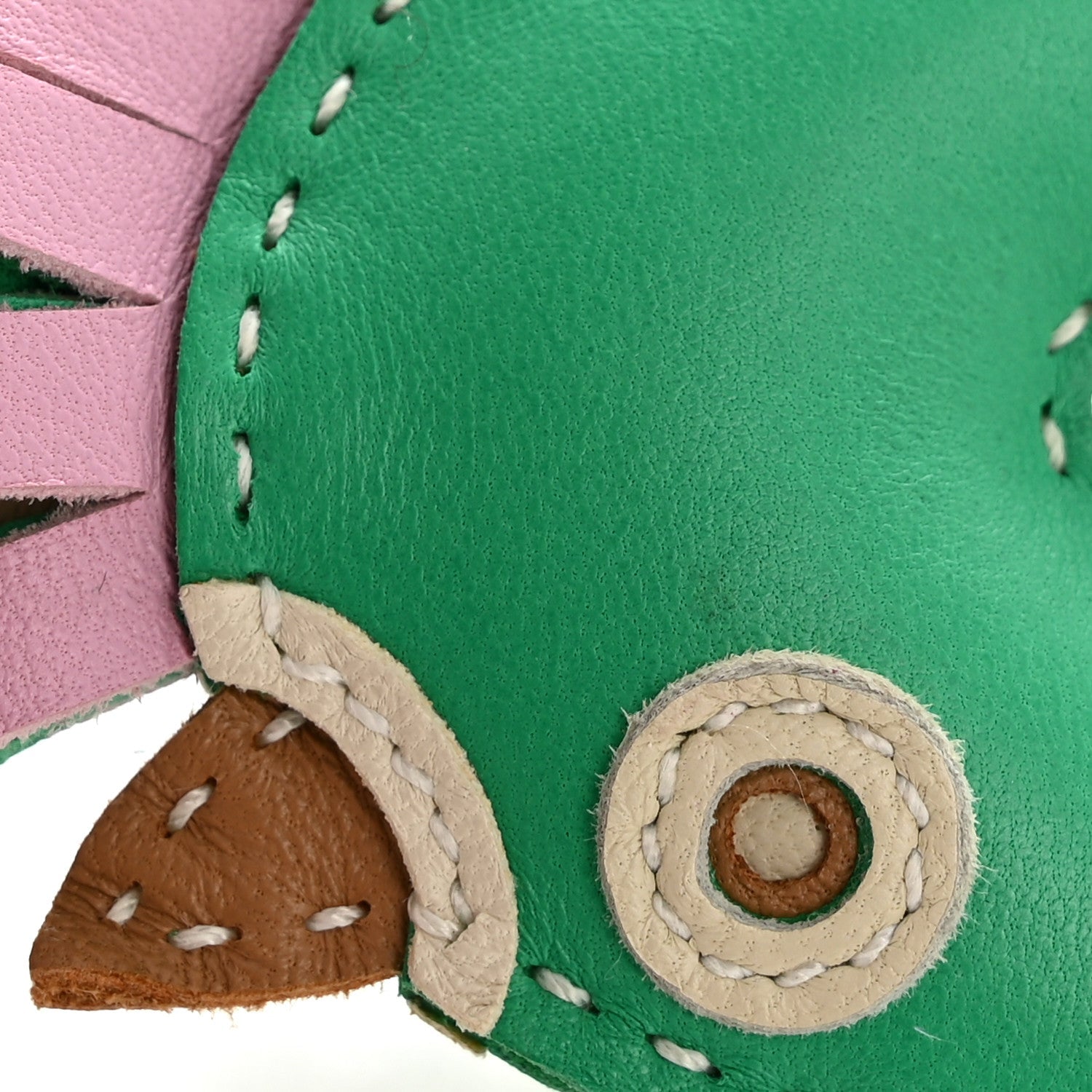 Milo Lambskin Geegee Camail Bag Charm Kraft Vert Comics Vert Fizz Craie