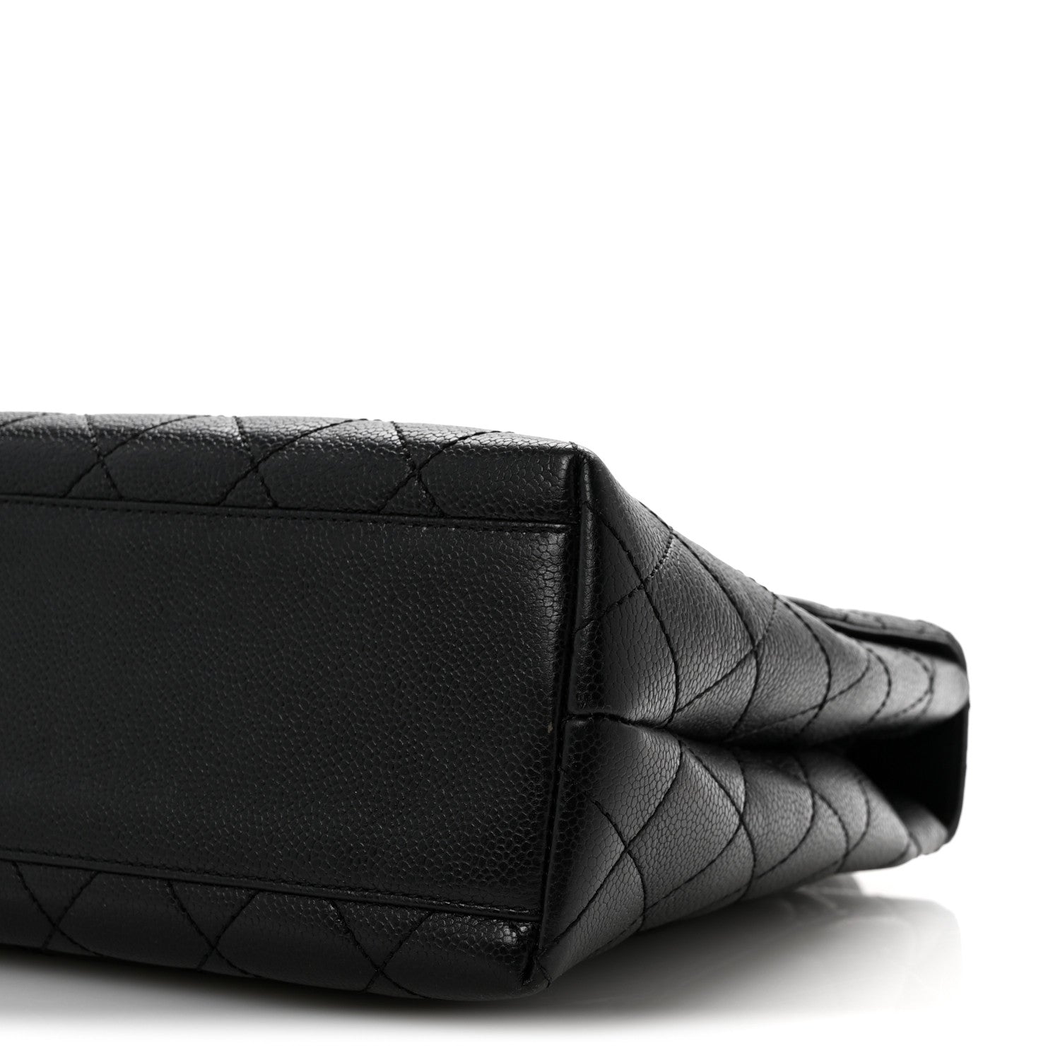Caviar Quilted Jumbo Kelly Flap Black