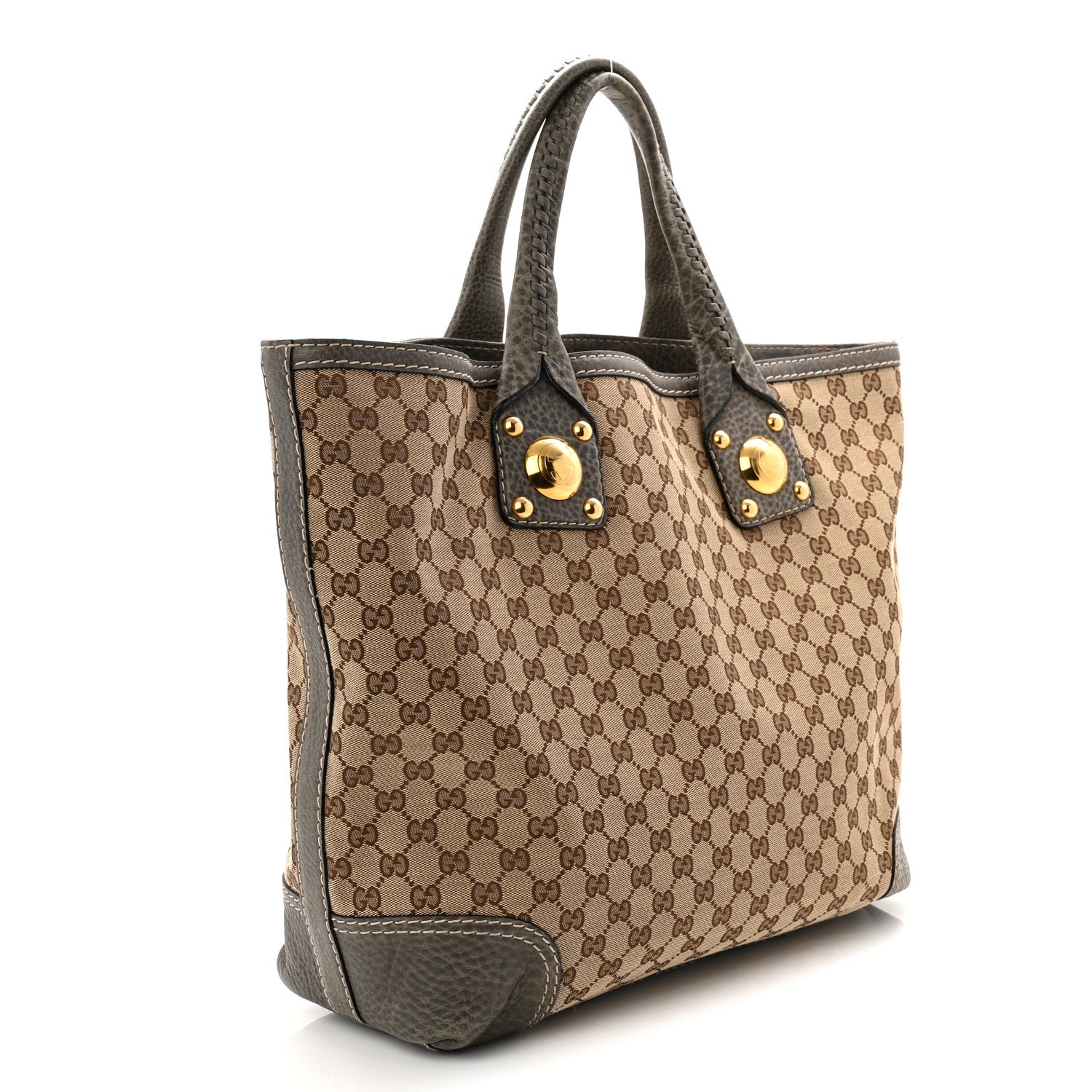 Monogram Large Sunset Tote  Brown Grey