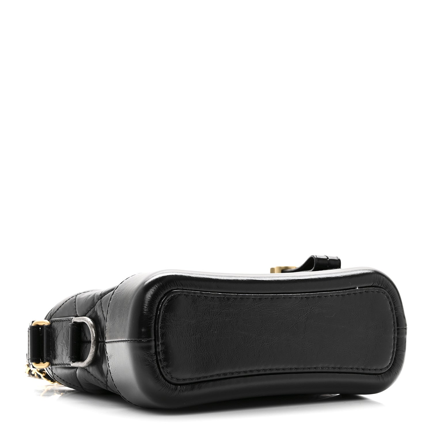 Aged Calfskin Quilted Small Gabrielle Hobo Black