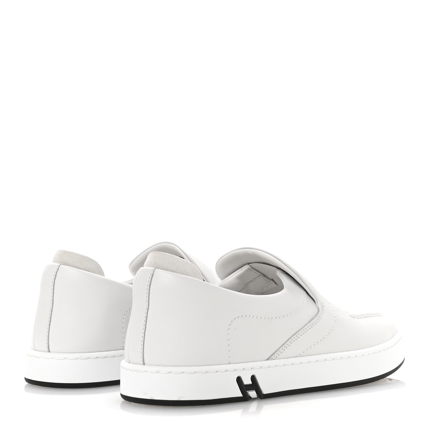 Calfskin Suede Goatskin Kiddy Slip On Sneakers 38 White