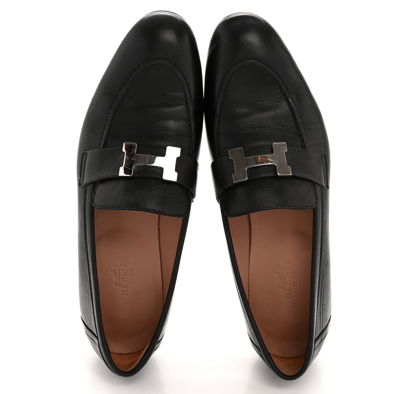 Goatskin Womens Paris Loafers 37 Black