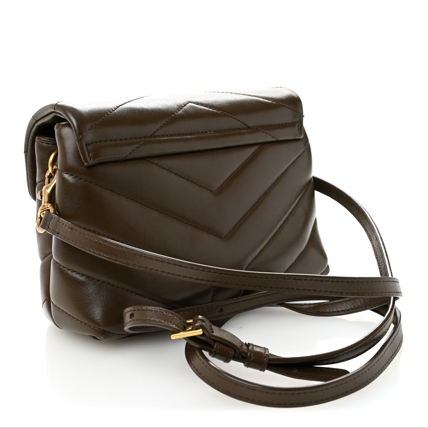 Calfskin Y Quilted Monogram Toy Loulou Crossbody Bag Soil Brown