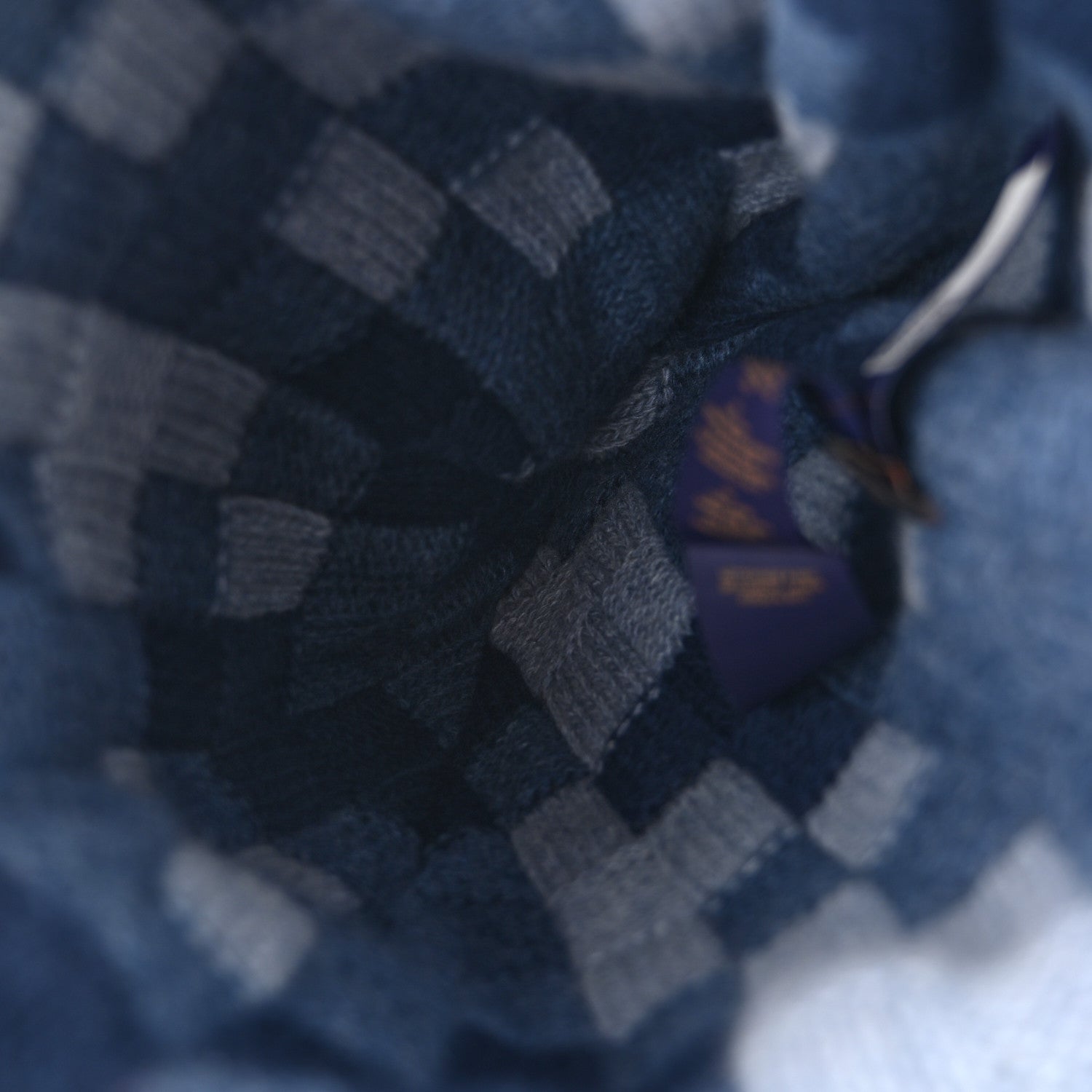 Damier Wool LV Crush Damoflage Beanie Denim Blue