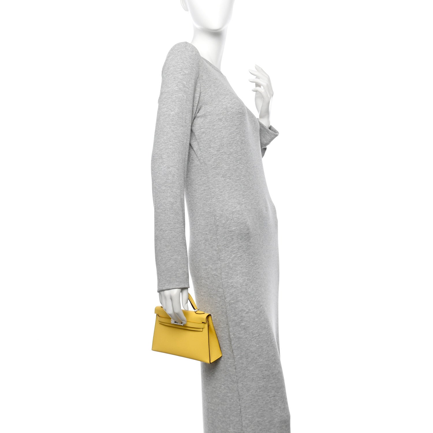 Epsom Mini Kelly Sellier 20 Jaune Mango