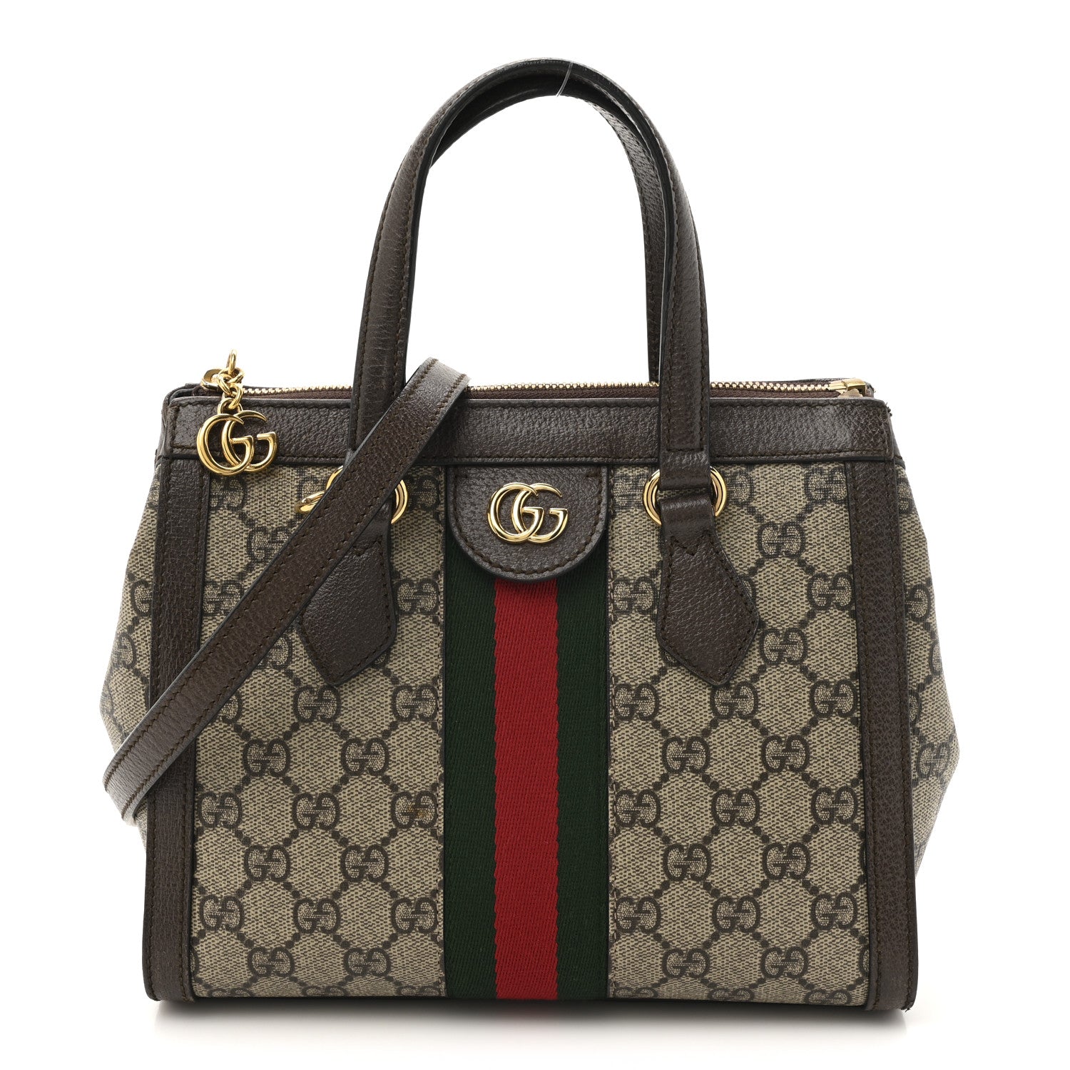 GG Supreme Monogram Small Ophidia Tote Bag Brown