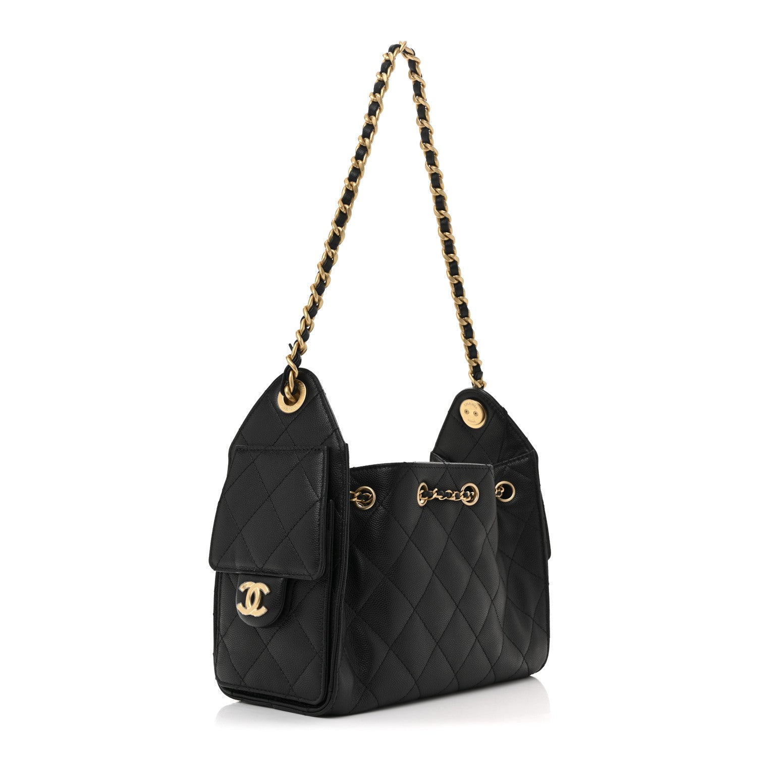 Caviar Quilted Mini Chanel 25 Handbag Black