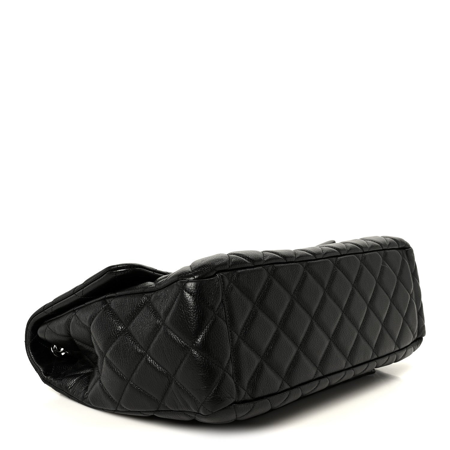 Calfskin Quilted XXL Travel Flap Bag Black