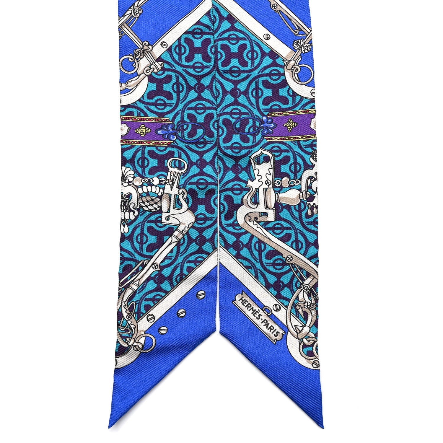 Silk Mors Et Gourmettes Remix Twilly Bleu Roy Turquoise Prune