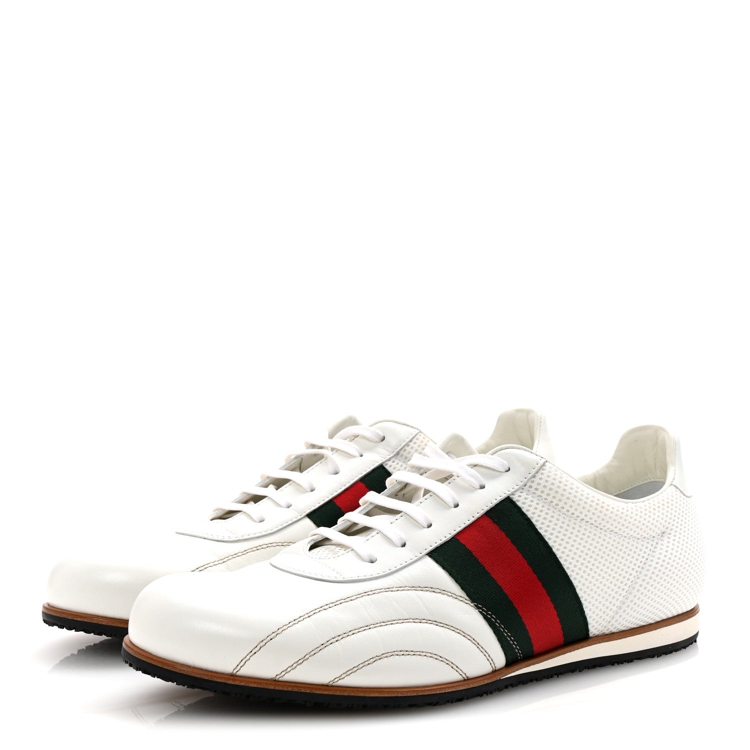 Calfskin Mens Web Sneakers 10 White