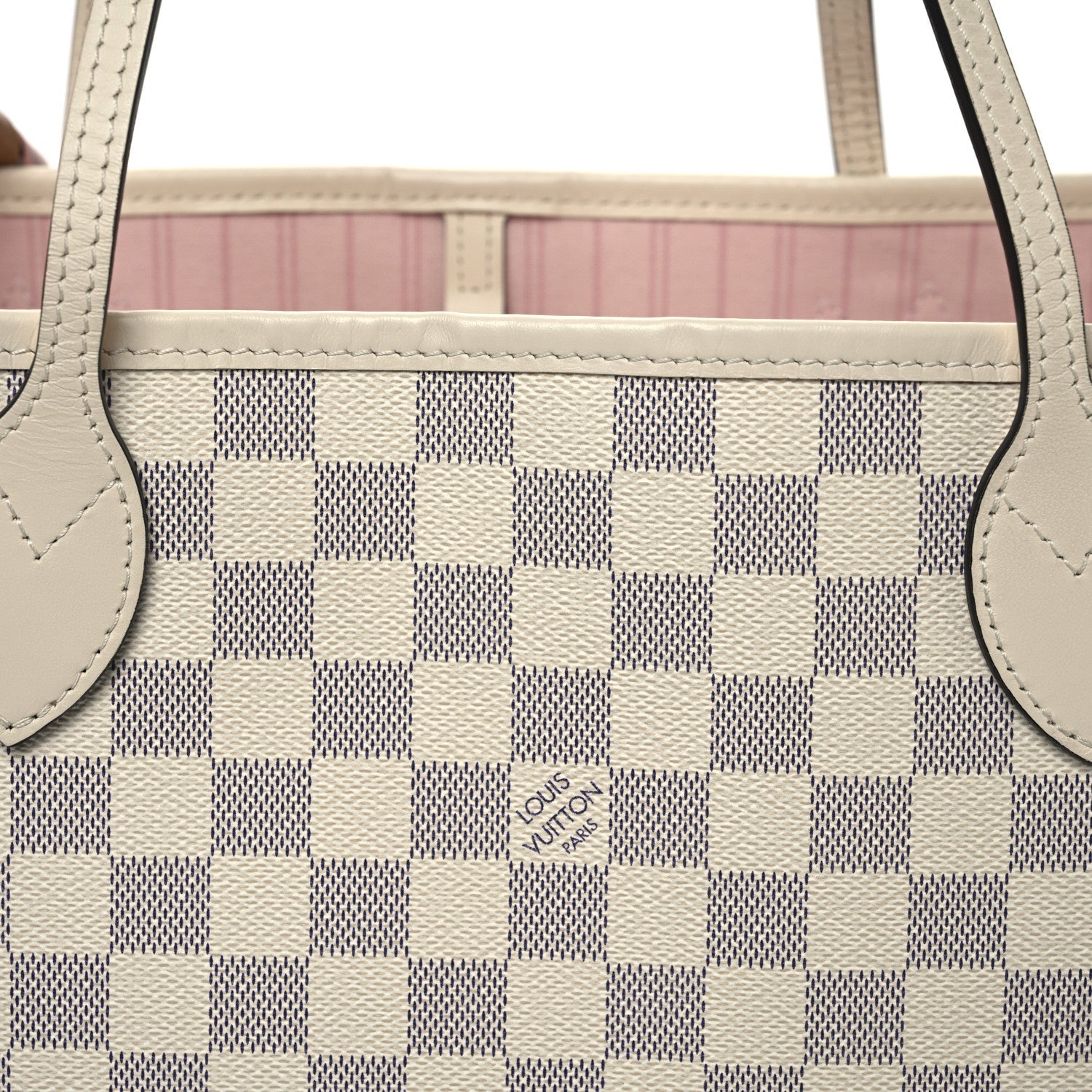 Damier Azur Braided Neverfull MM Pink