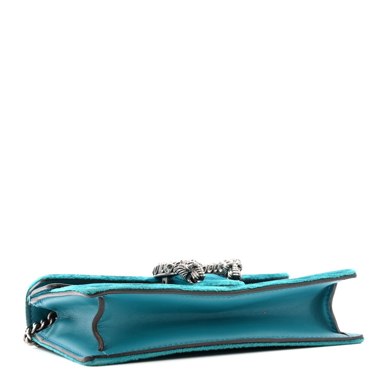 Velvet Super Mini Dionysus Shoulder Bag Pavone Cyan
