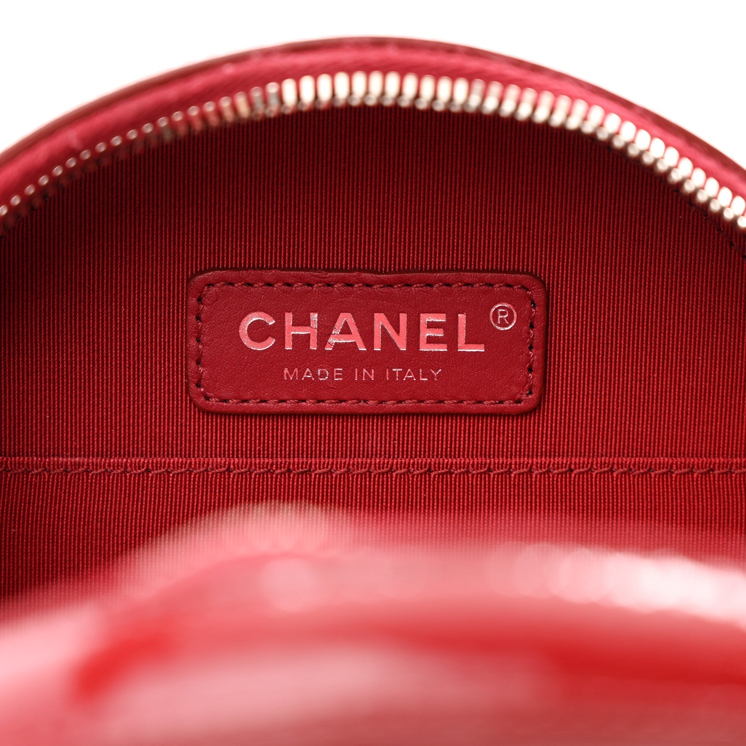 Patent Round As Earth Evening Bag Red