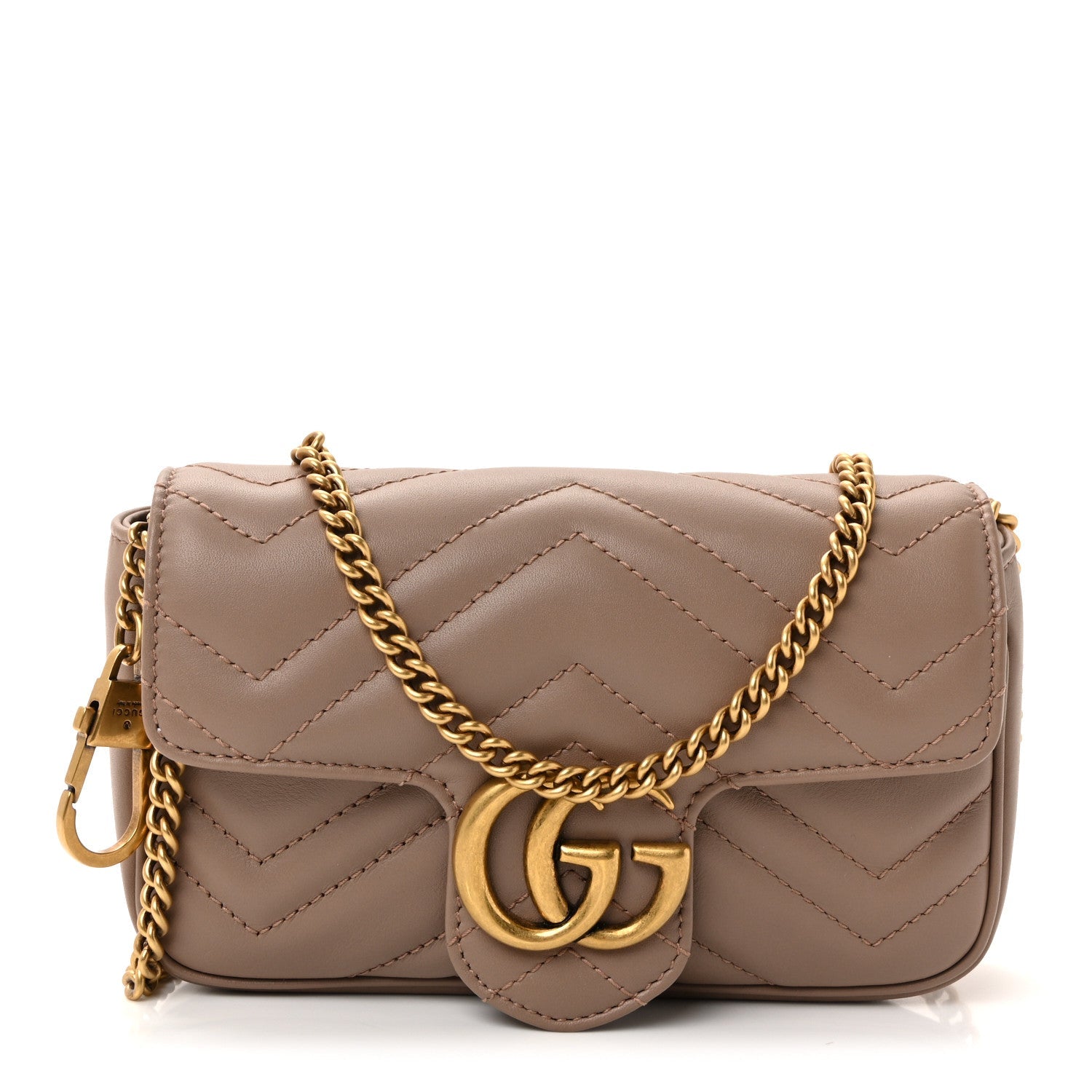 Calfskin Matelasse Super Mini GG Marmont Shoulder Bag Porcelain Rose