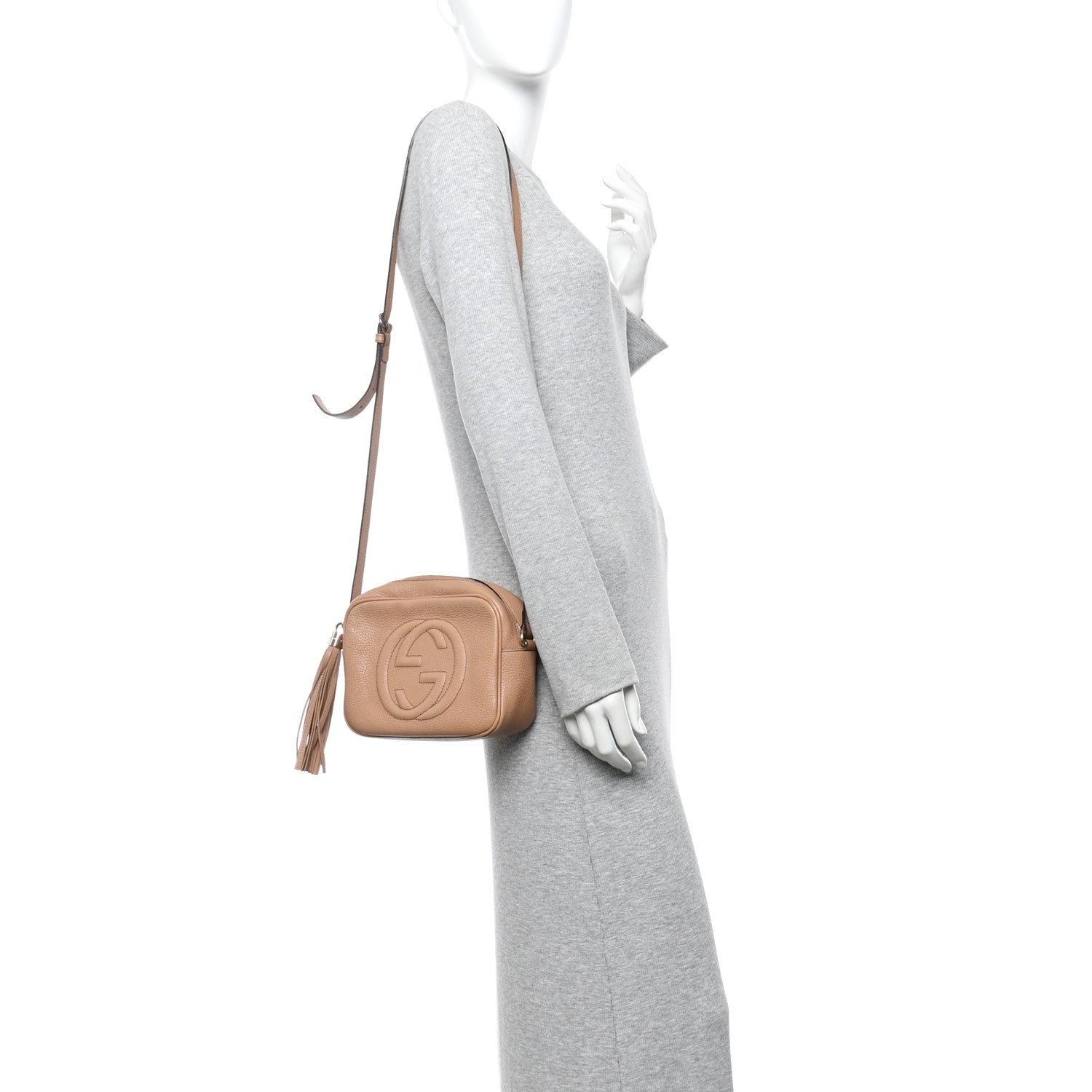 Pebbled Calfskin Small Soho Disco Bag Camelia