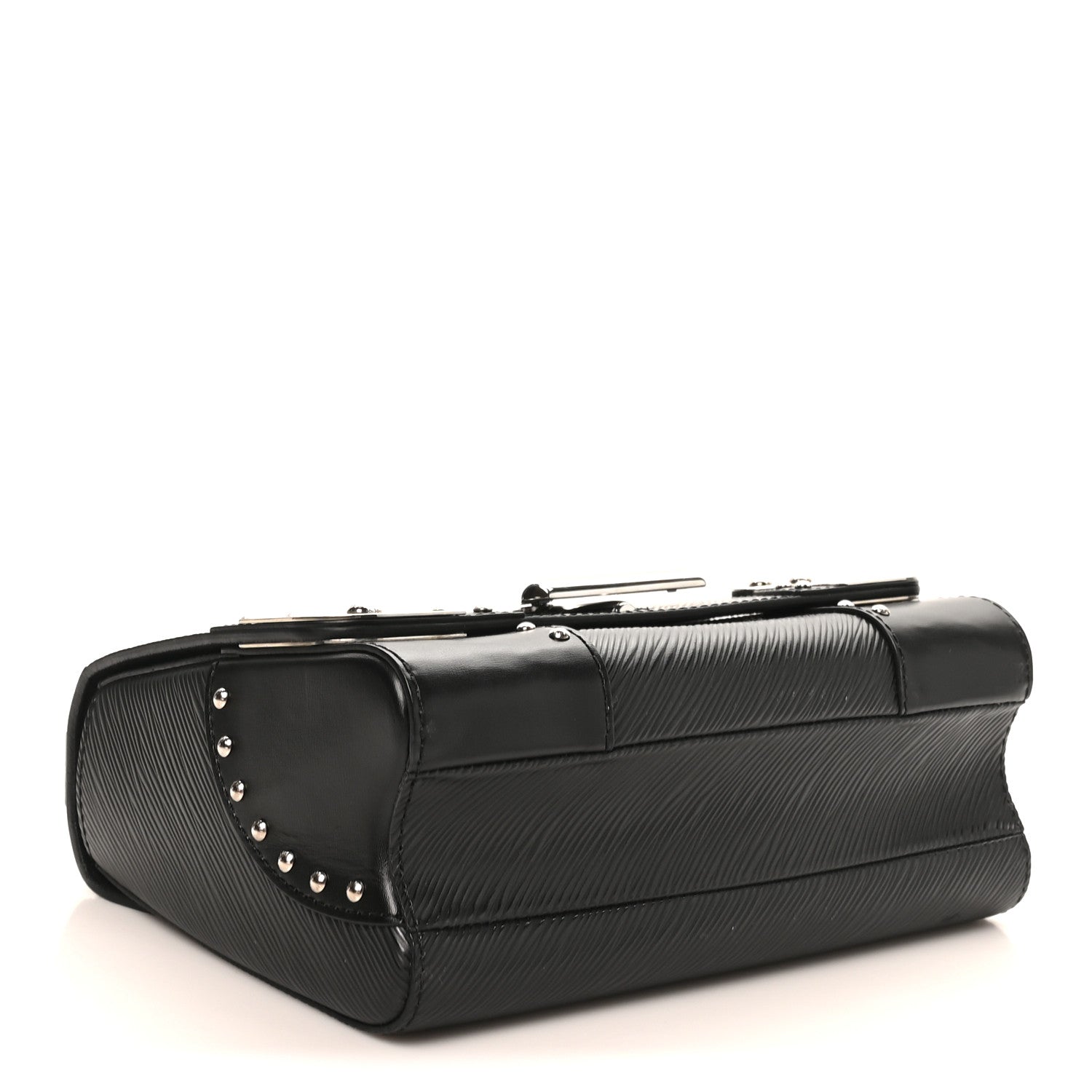 Epi Studded Mirror Twist Shoulder Bag MM Black