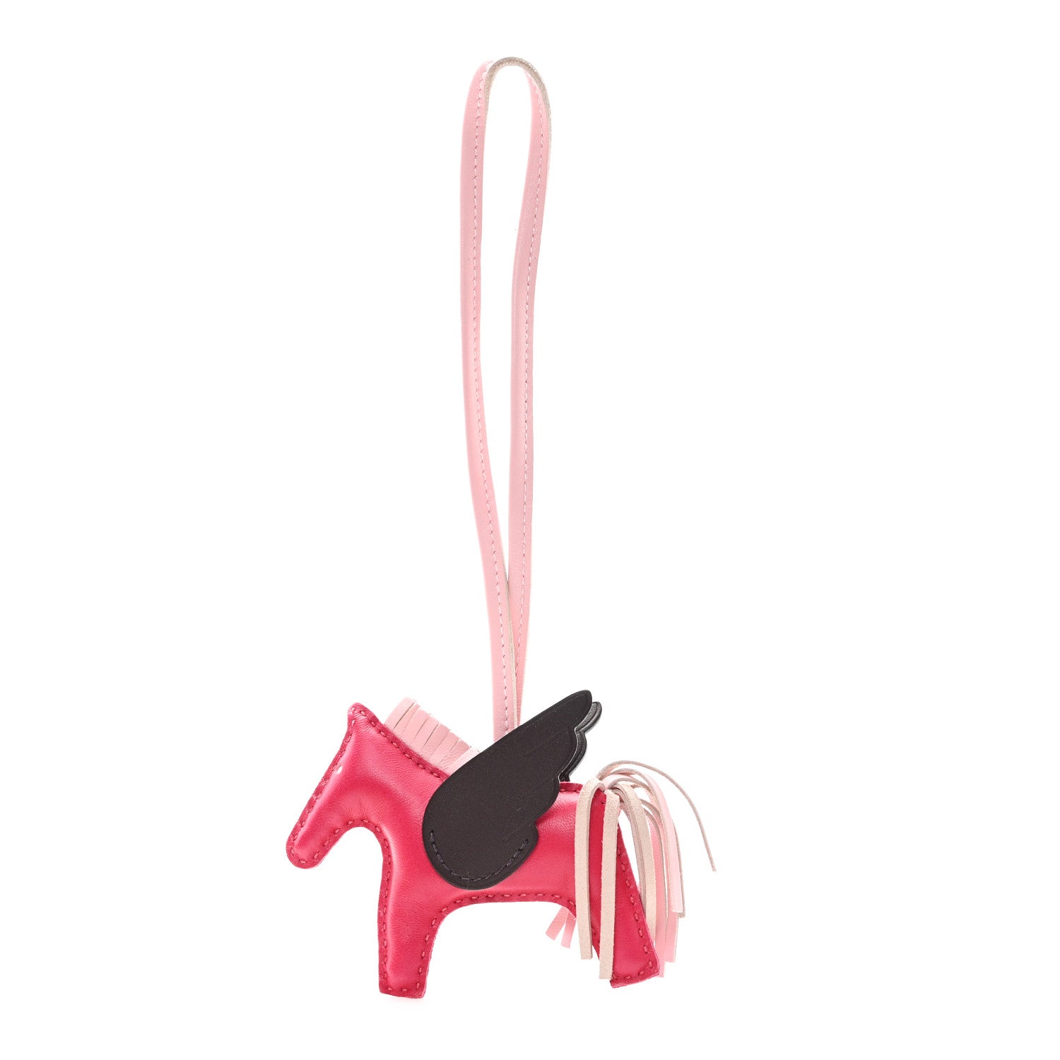 Milo Lambskin Grigri Rodeo Pegase Horse Bag Charm PM Framboise Rose Sakura Rouge Sellier