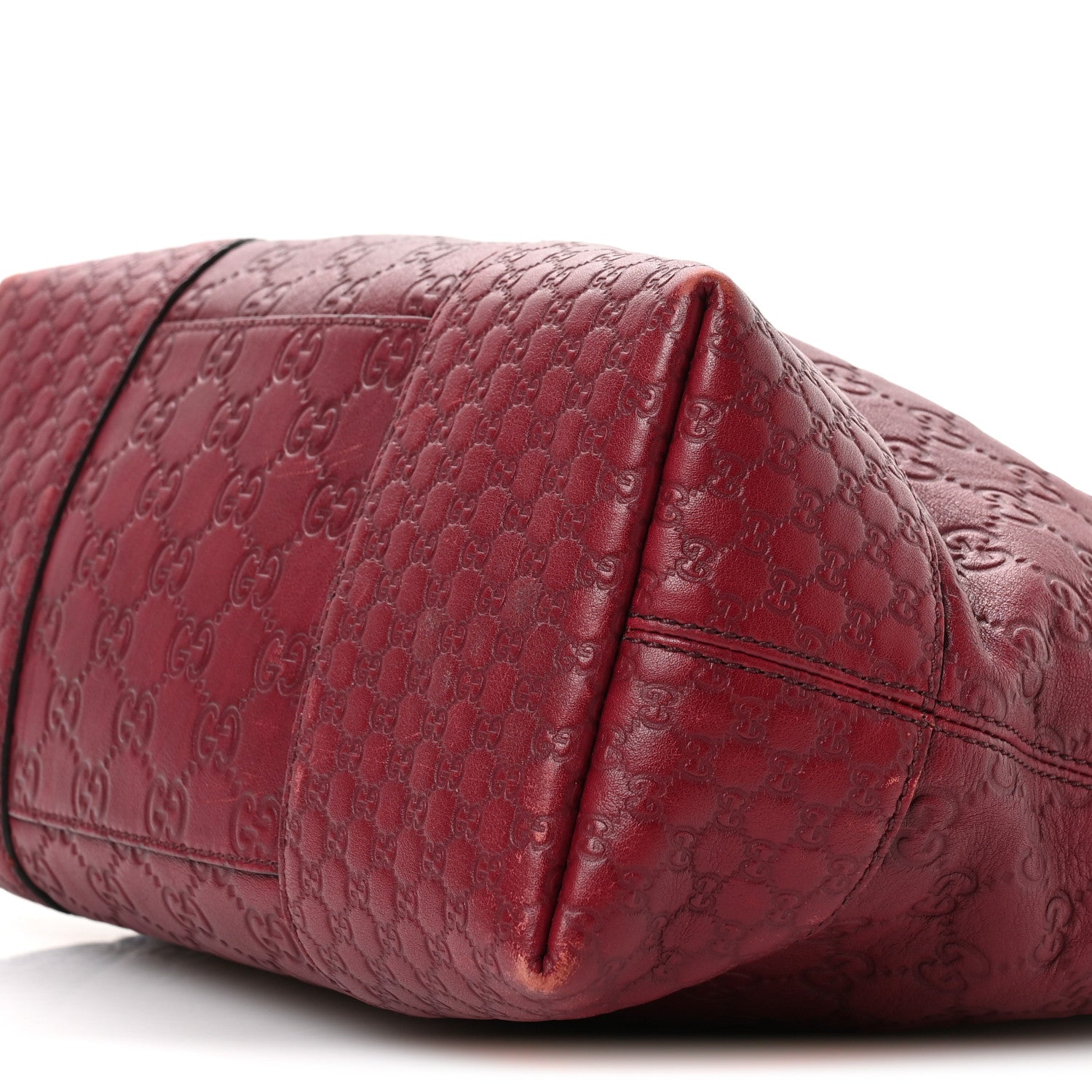 Guccissima Medium Bree Foldover Tote Classic Ruby