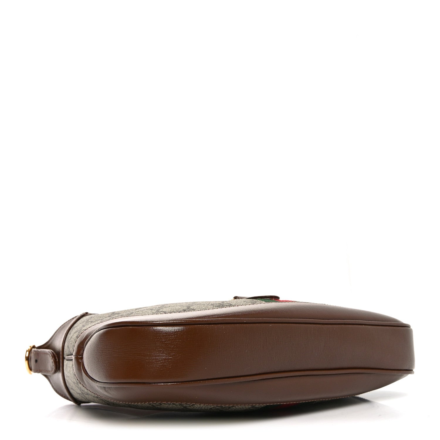GG Supreme Monogram Azalea Calfskin Web Small Jackie 1961 Hobo Beige Ebony Brown Sugar