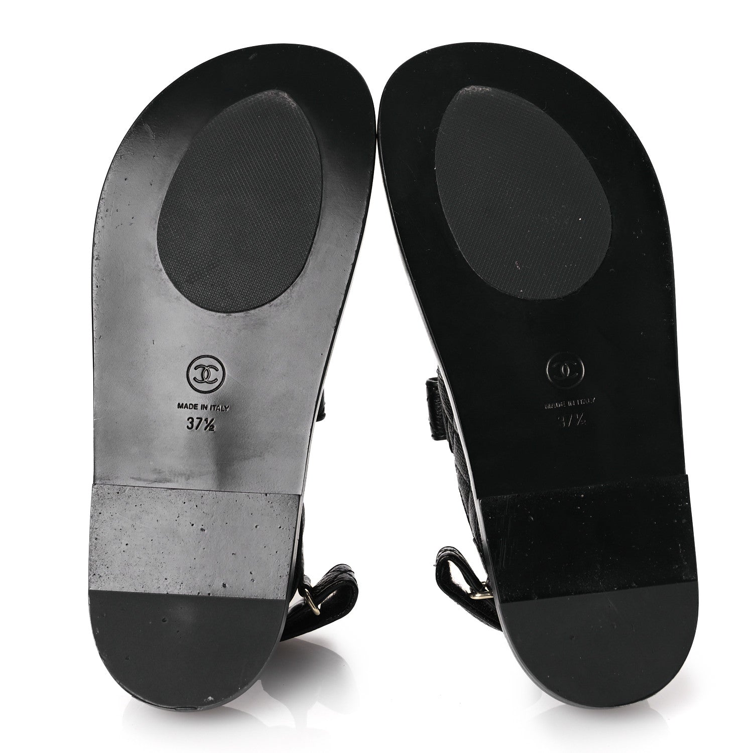 Grained Calfskin Velcro Dad Sandals 37.5 Black