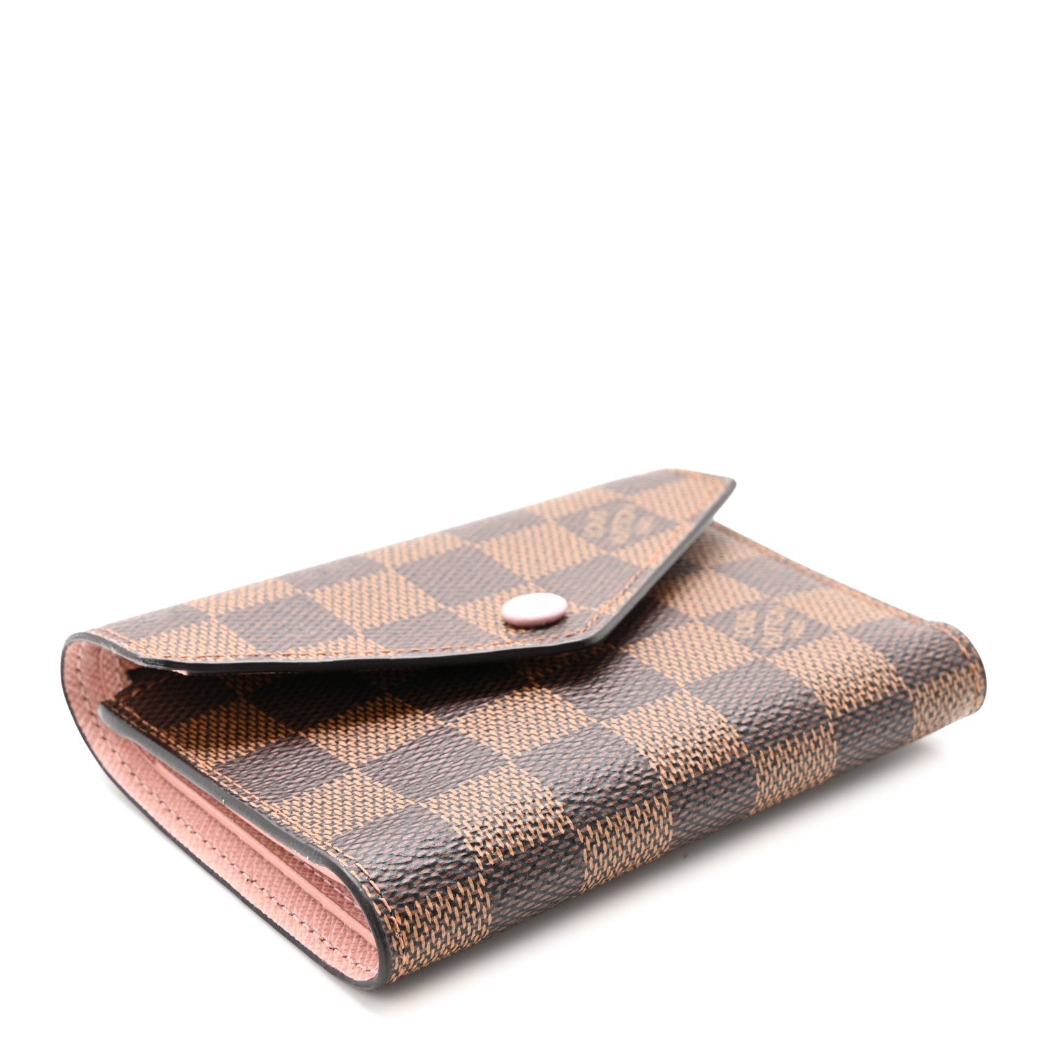 Damier Ebene Victorine Wallet Rose Ballerine
