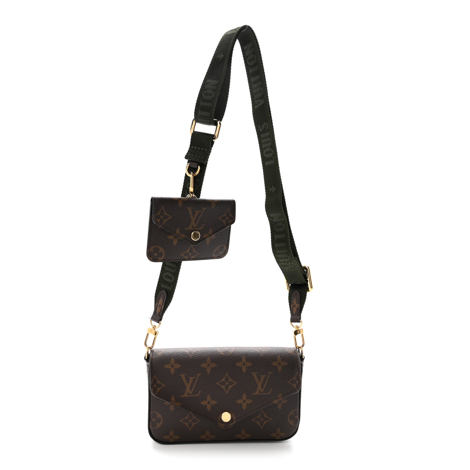 Monogram Felicie Strap & Go Kaki