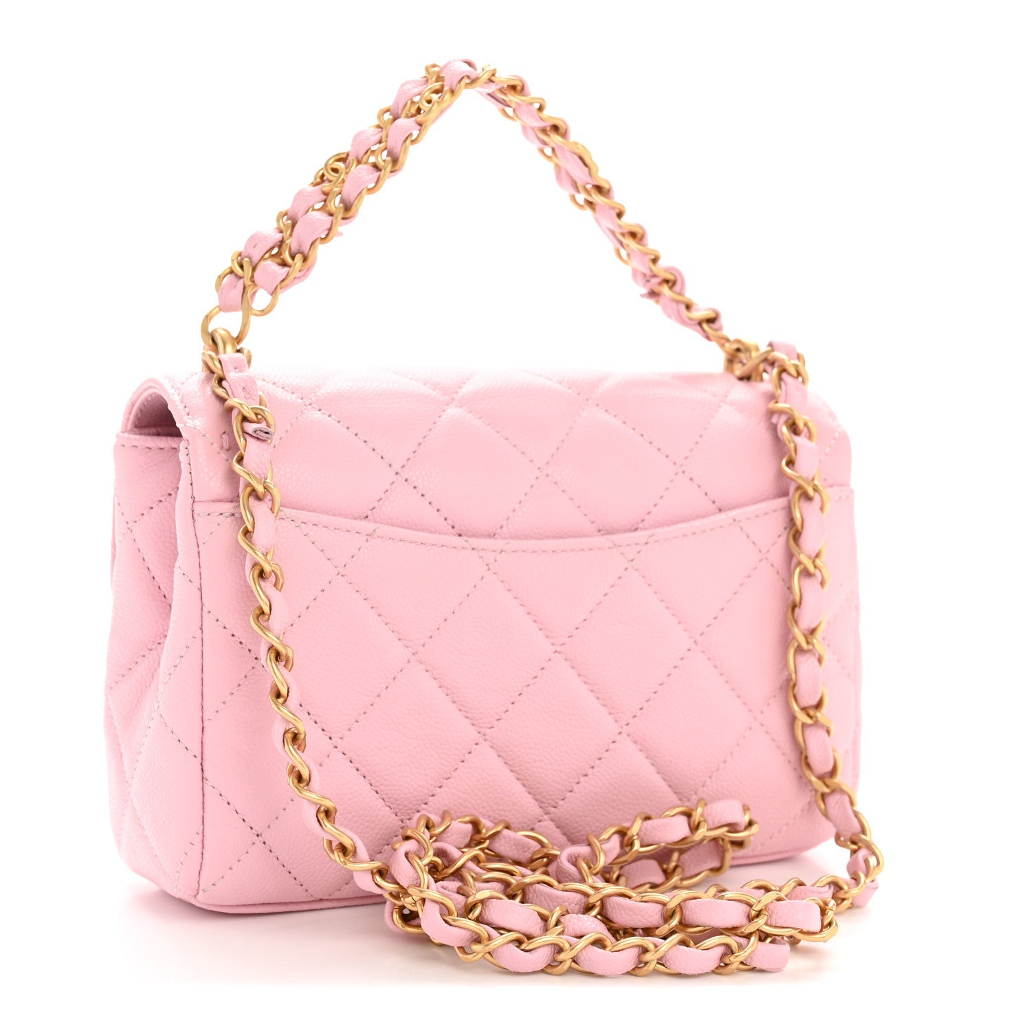 Caviar Quilted Mini Flap Light Pink