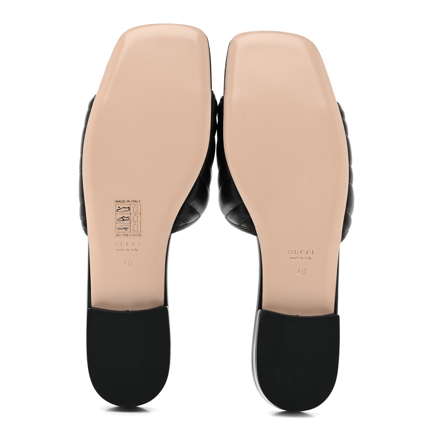Nappa Matelasse GG Marmont Flat Slide Sandals 40 Black