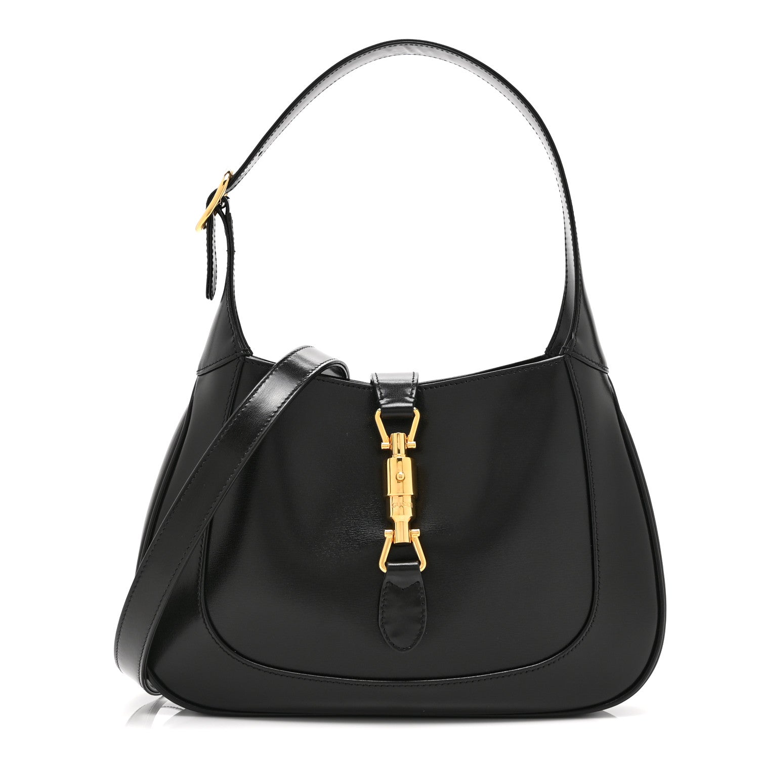 Boarded Dyana Lux Calfskin Small Jackie 1961 Hobo Black