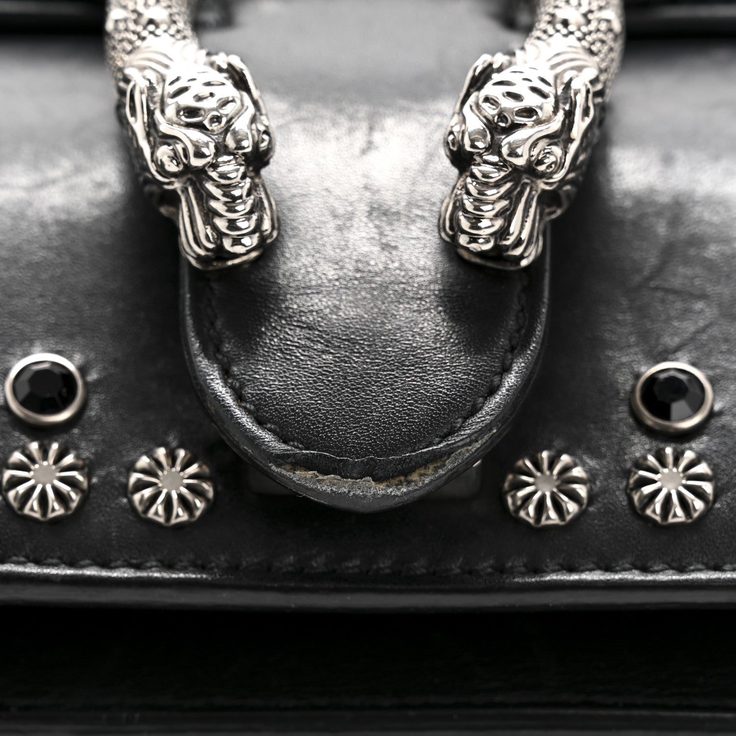 Calfskin Studded Small Dionysus Shoulder Bag Black
