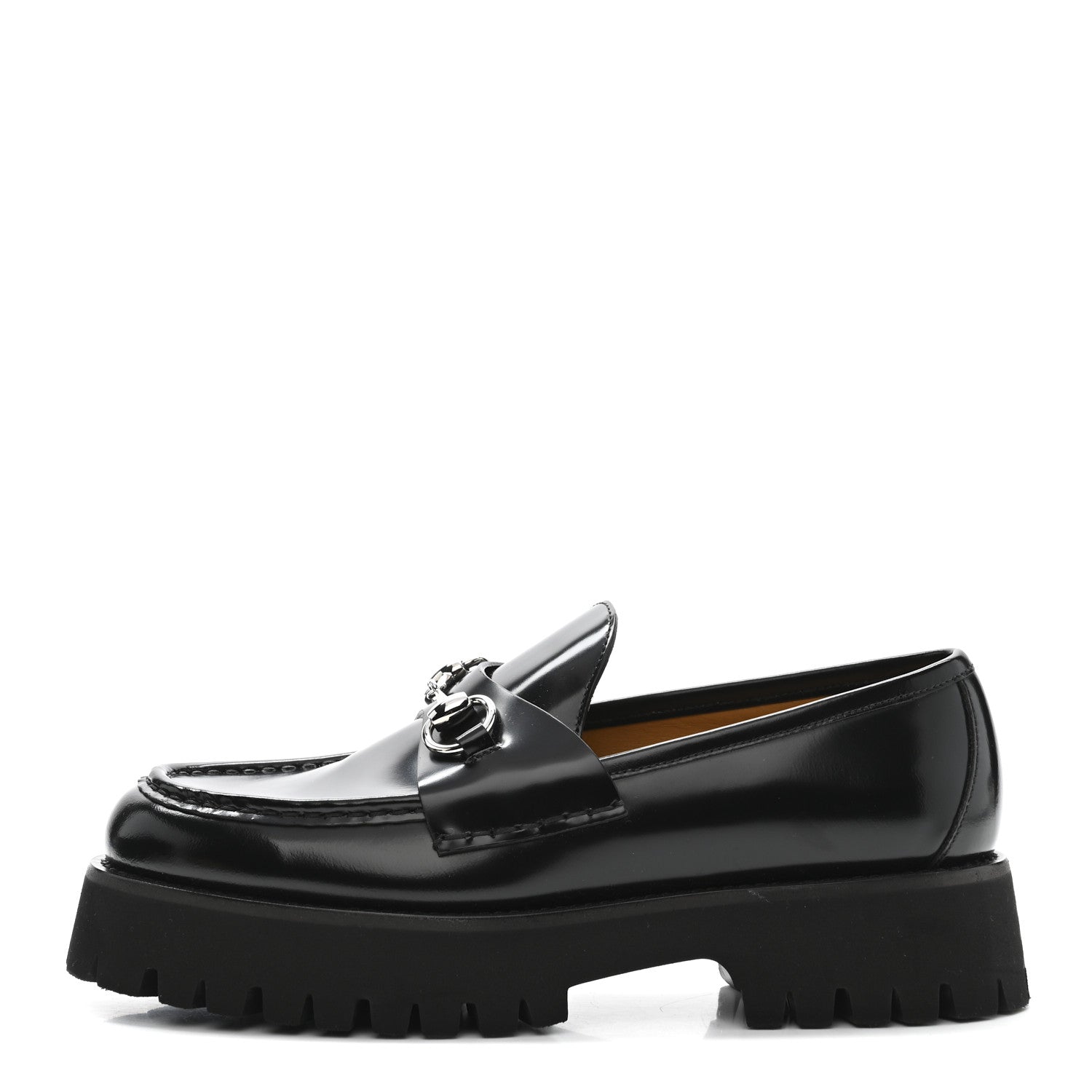 Cordovan Lux Womens Horsebit 45mm Platform Loafers 39.5 Black
