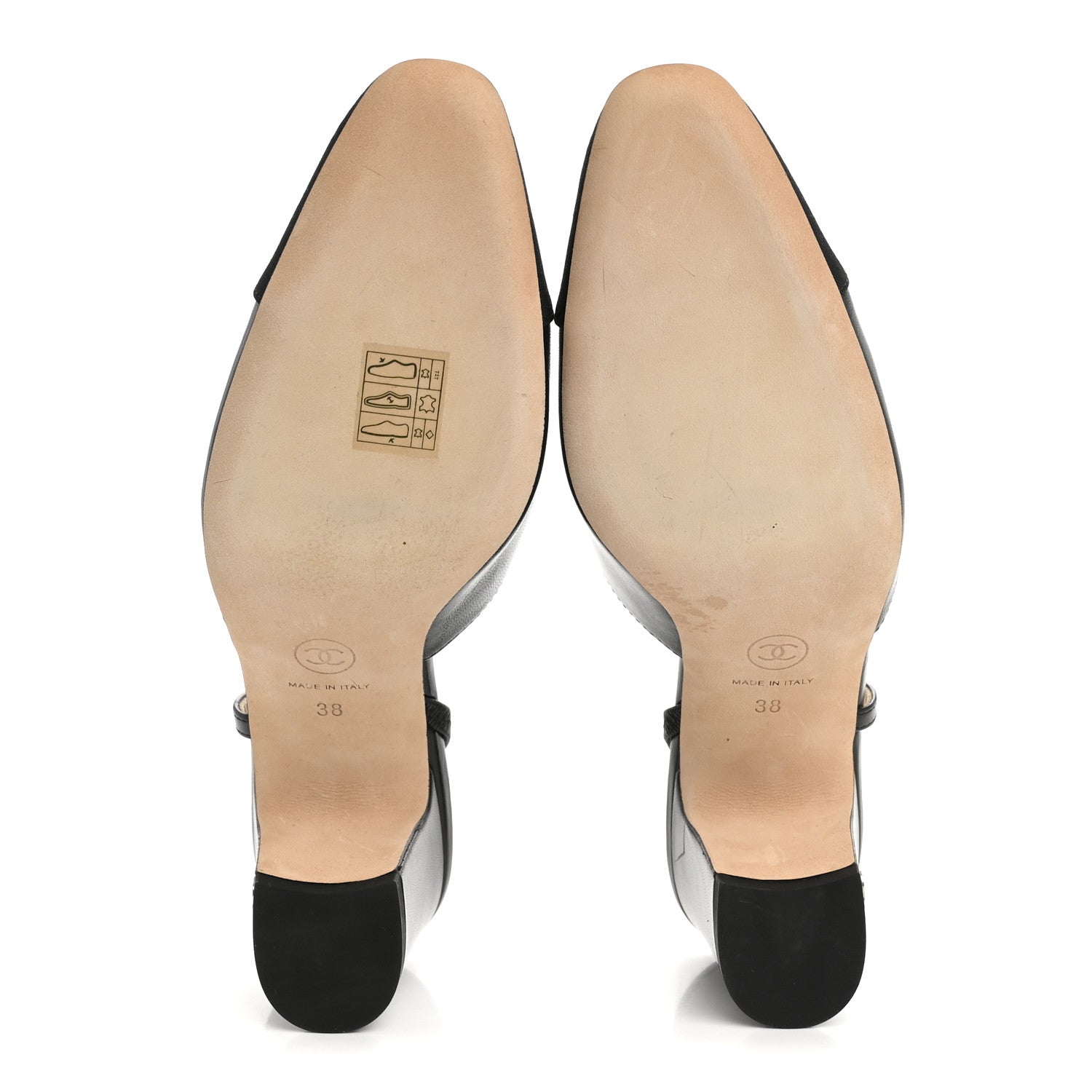 Goatskin Grosgrain Cap Toe CC Slingback Pumps 38 Black