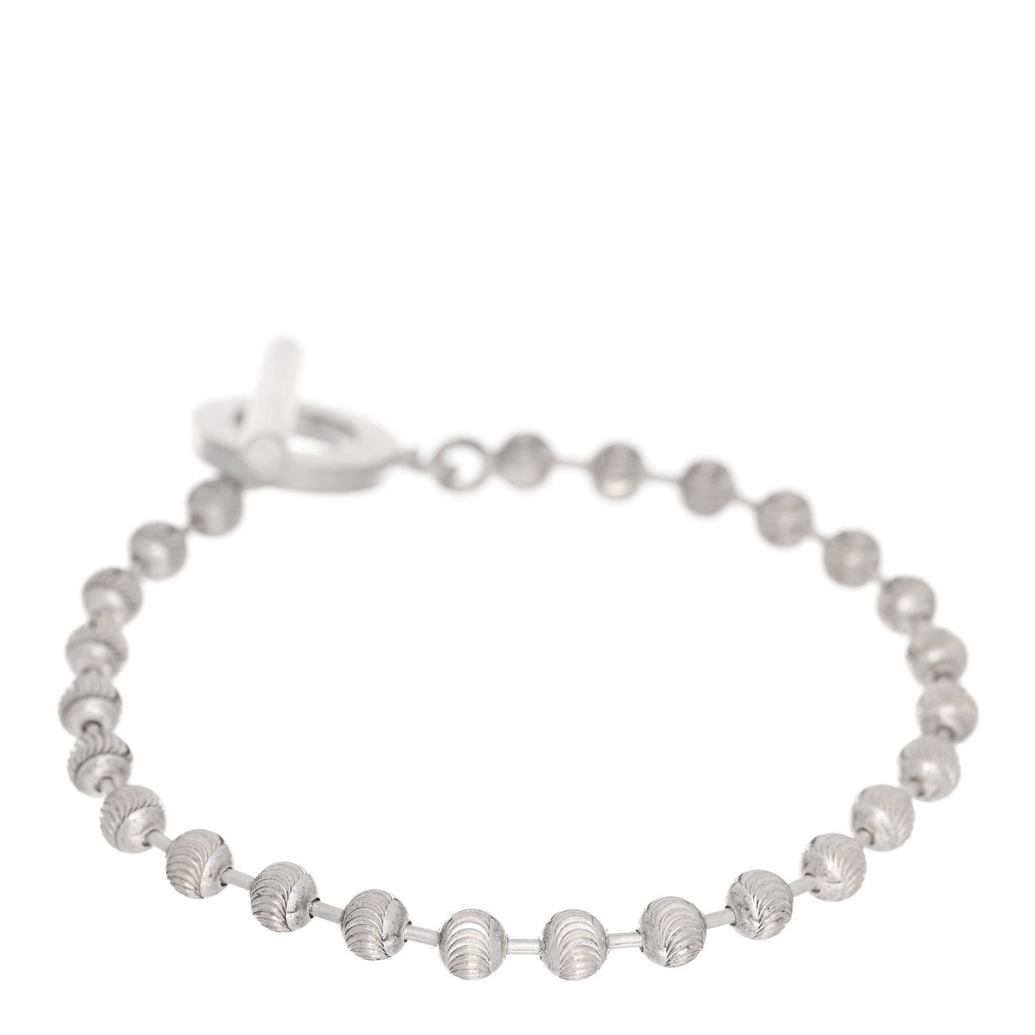 Sterling Silver Boule Bead Toggle Bracelet