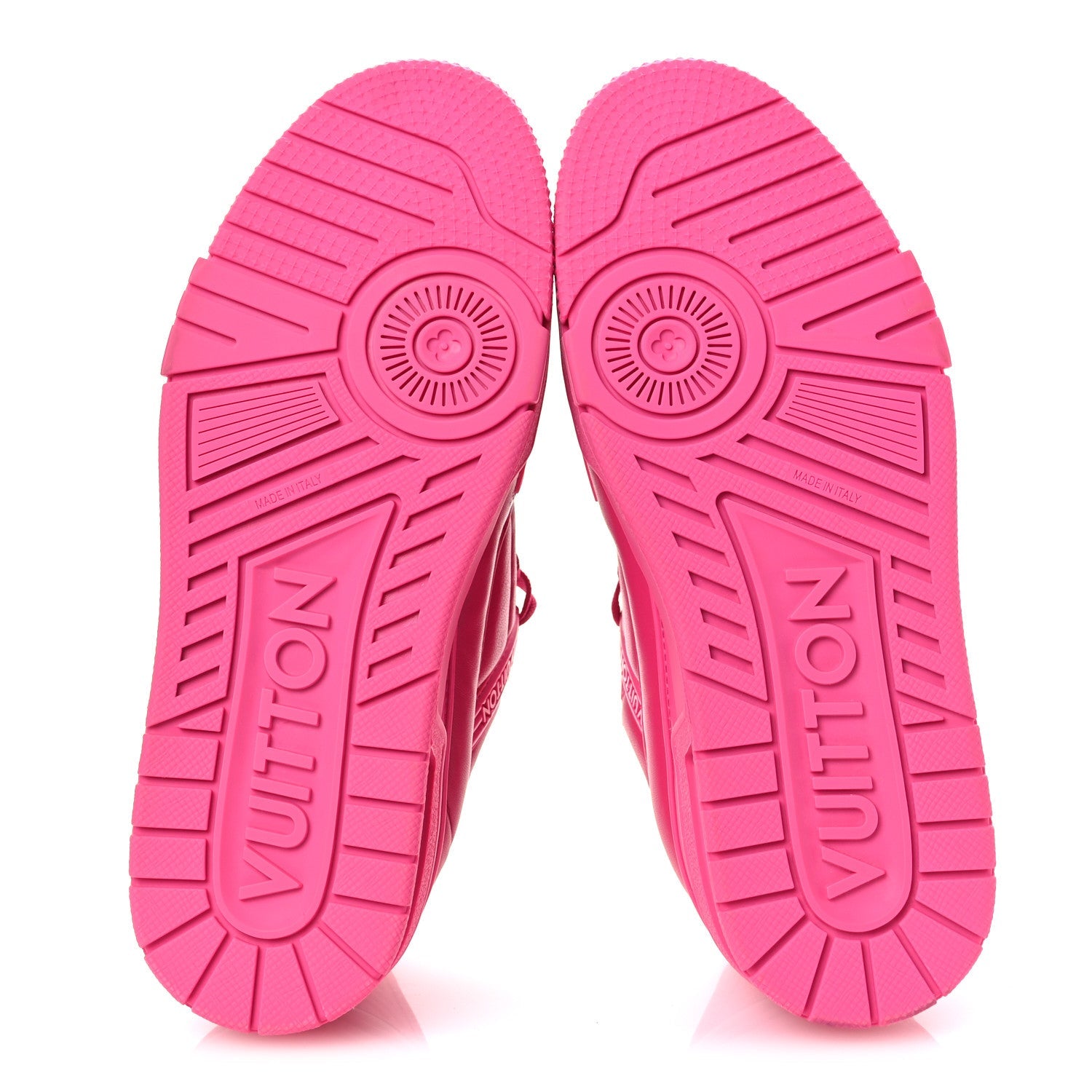 Calfskin Womens LV Trainer Sneakers 37 Hot Pink