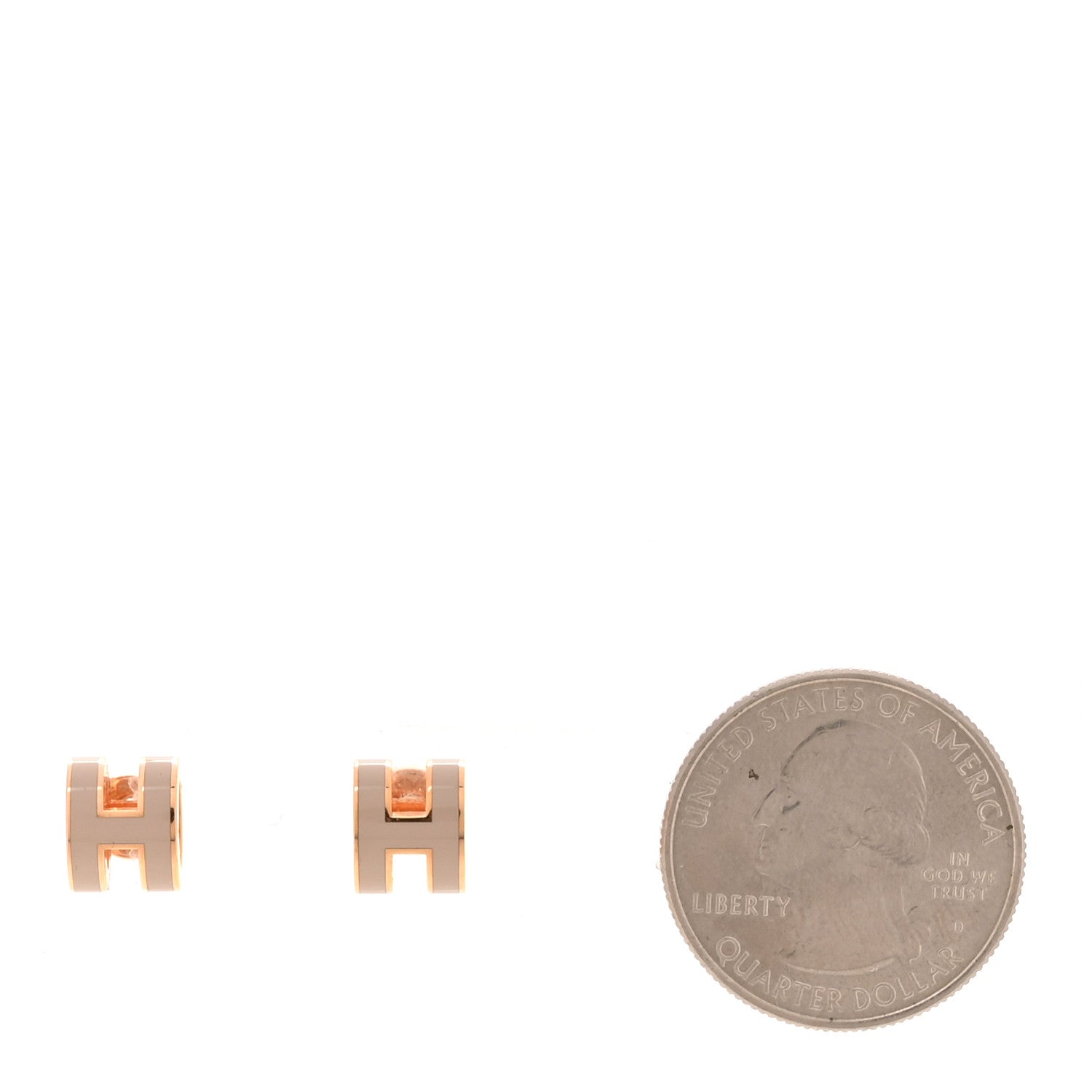 Rose Gold Lacquered Mini Pop H Earrings  Marron Glace