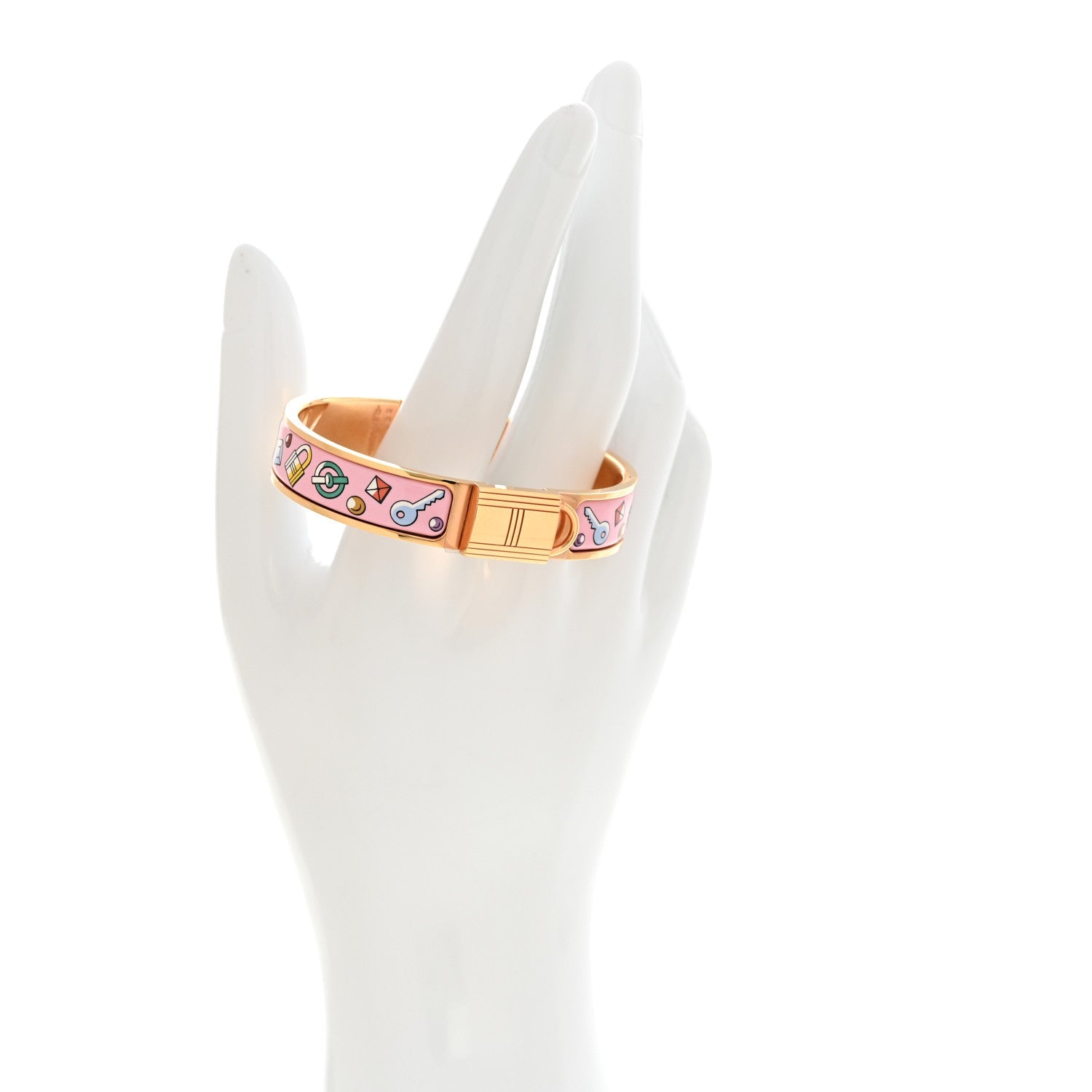 Enamel Narrow Clic Cadenas Locky Me Bracelet PM Ultra Pink