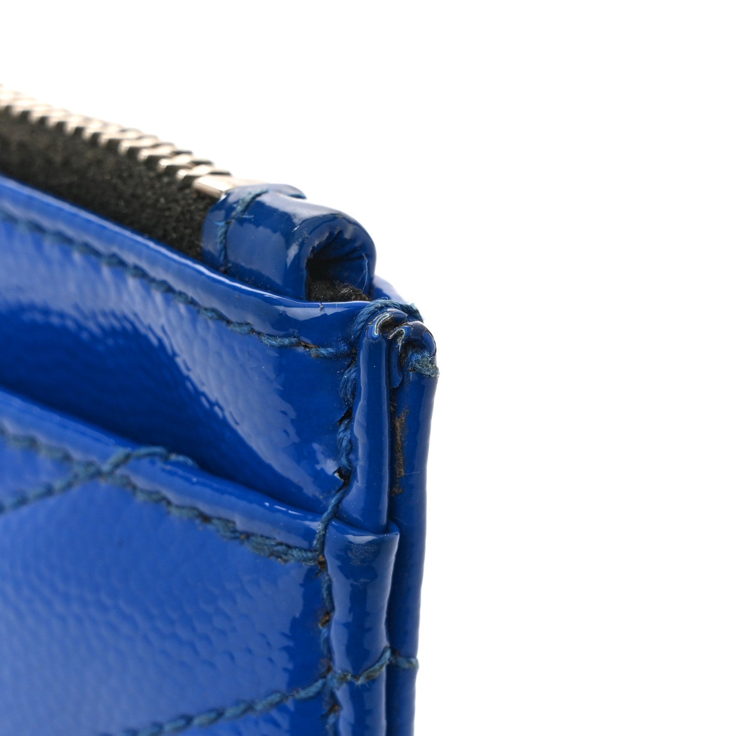 Grain De Poudre Chevron Monogram Bill Pouch Neon Blue
