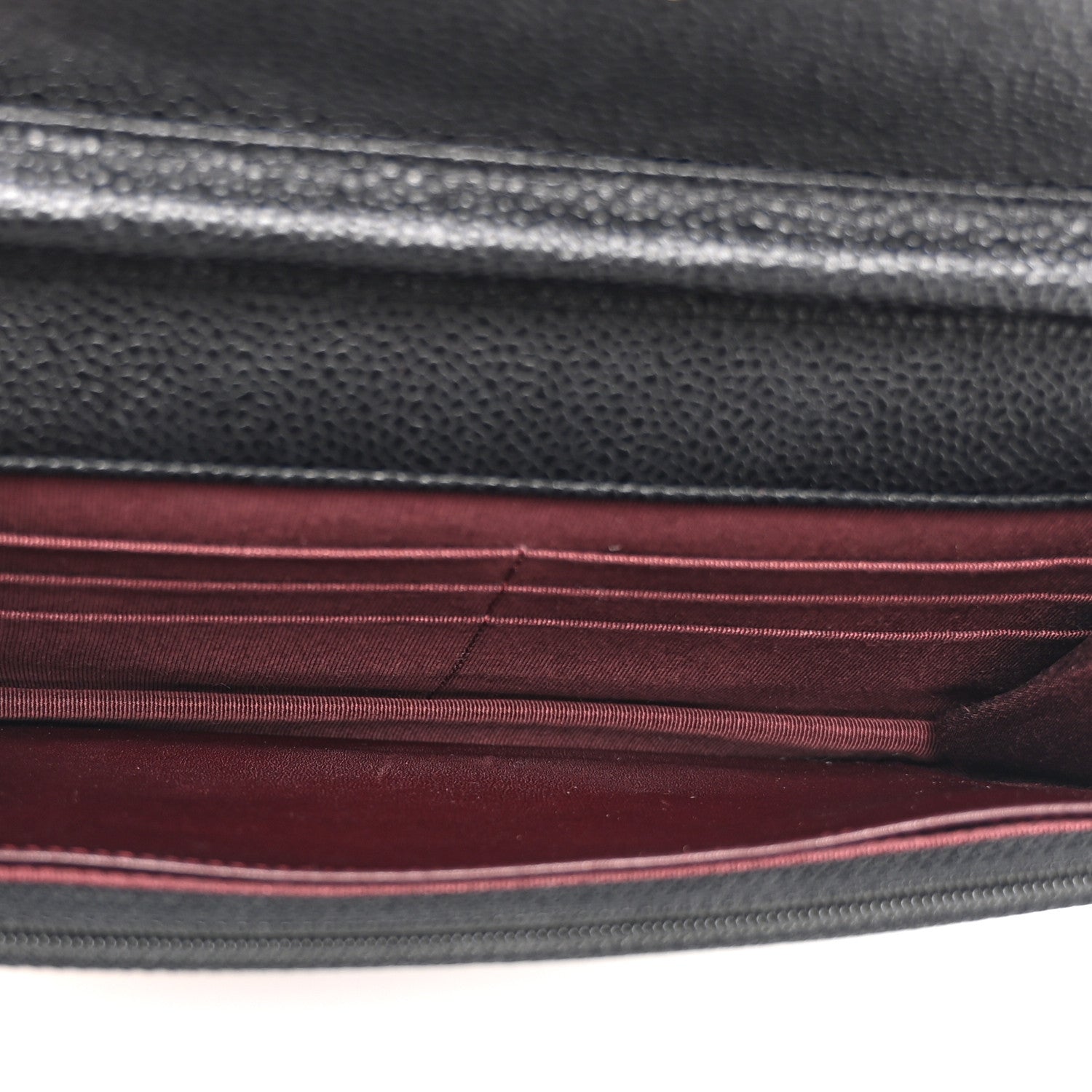 Caviar Quilted Wallet on Chain WOC Black