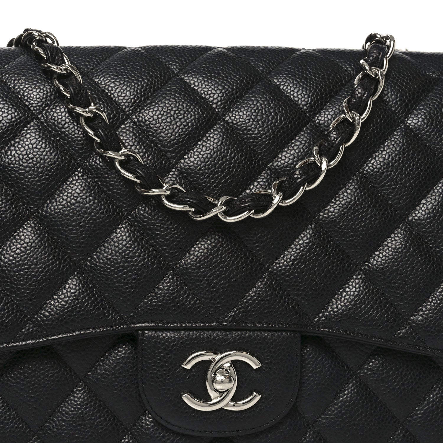 Caviar Quilted Jumbo Single Flap Black