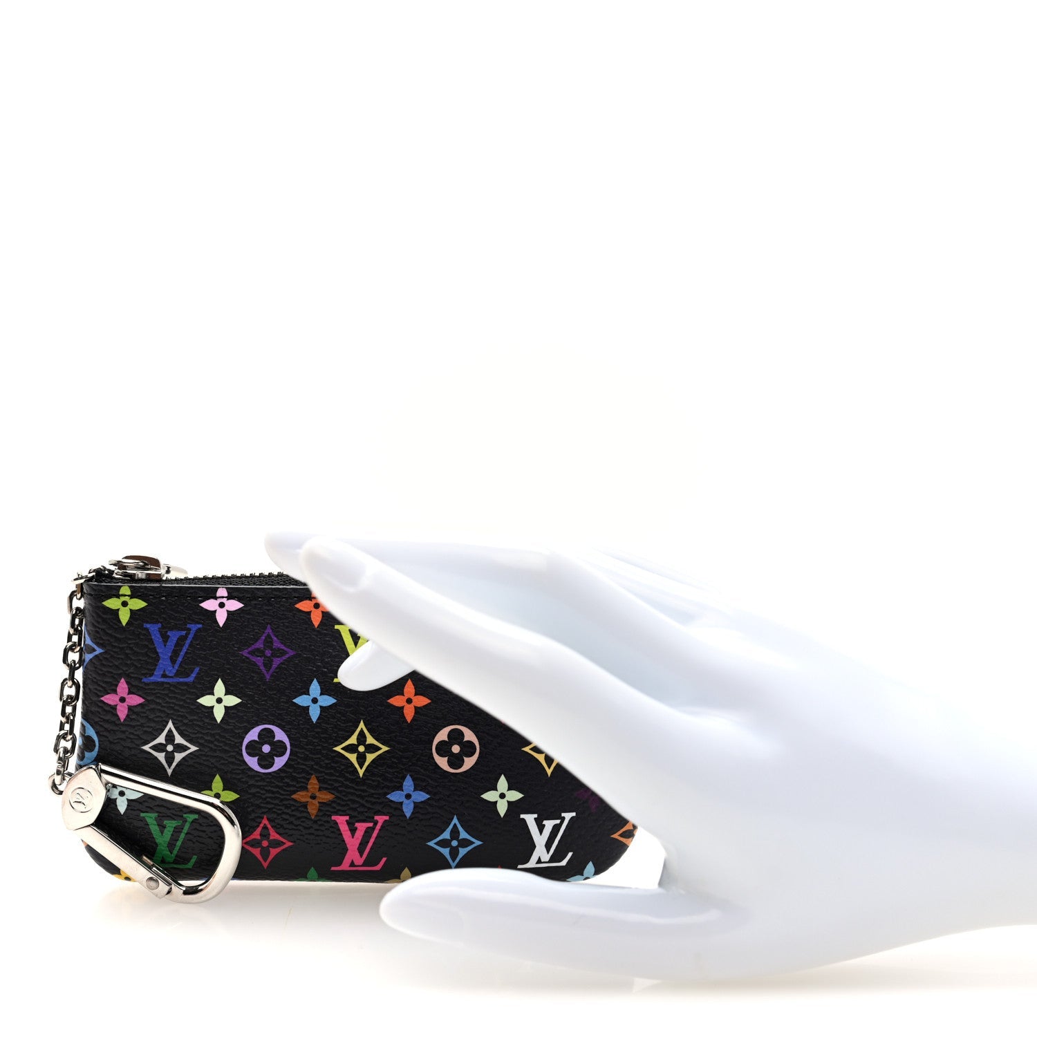 LV X TM Monogram Multicolor Key Pouch Black