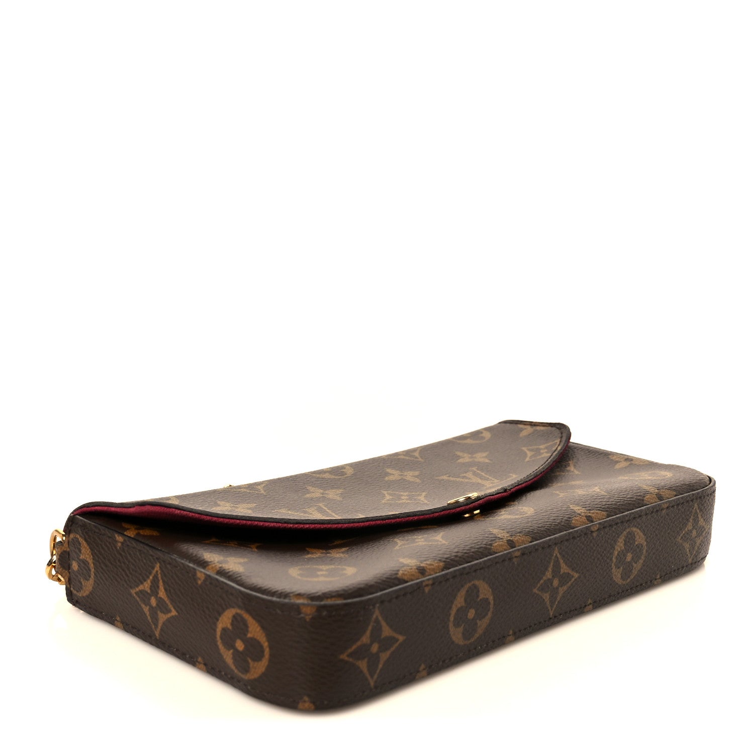 Monogram Pochette Felicie Chain Wallet Fuchsia