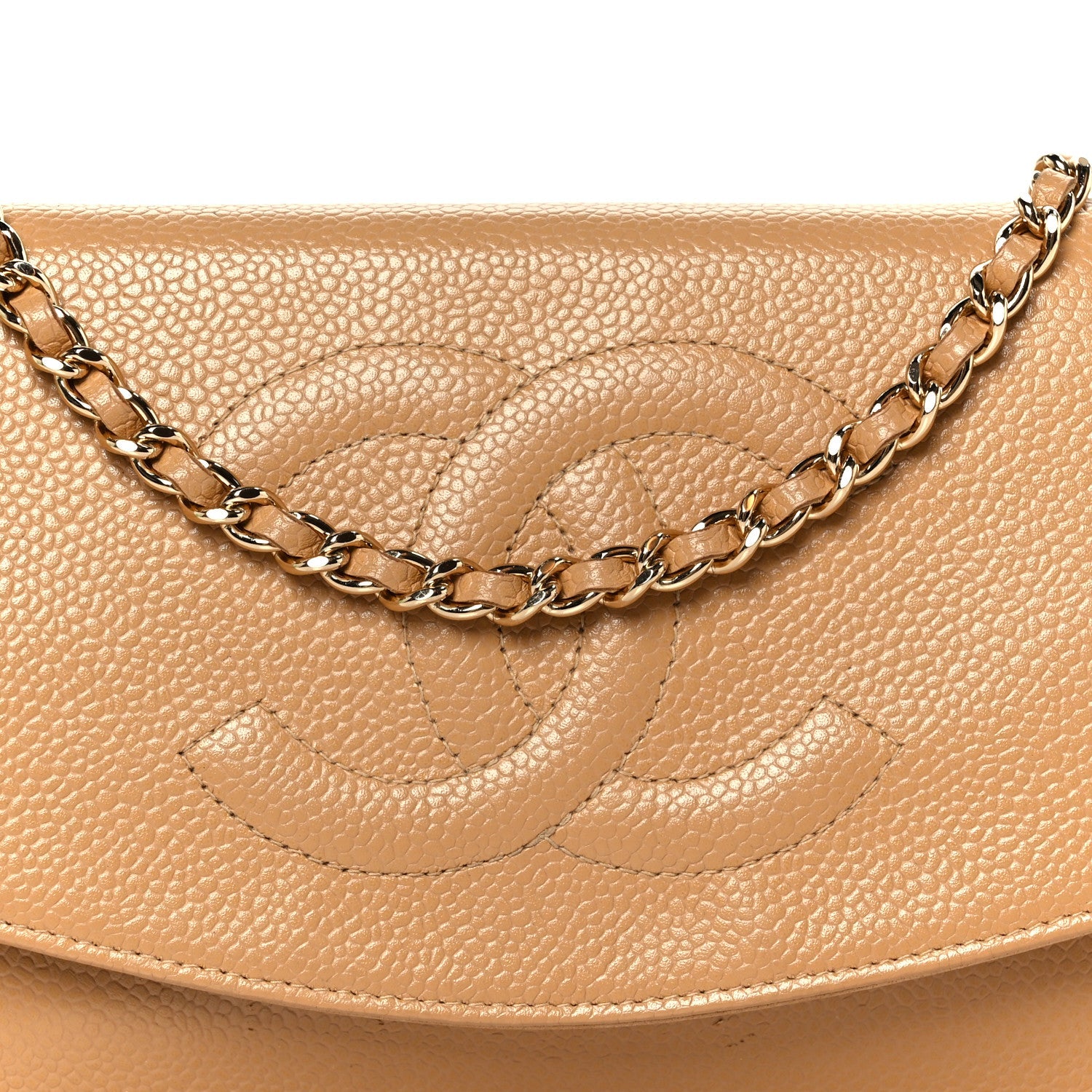 Caviar Timeless CC Wallet on Chain WOC Beige