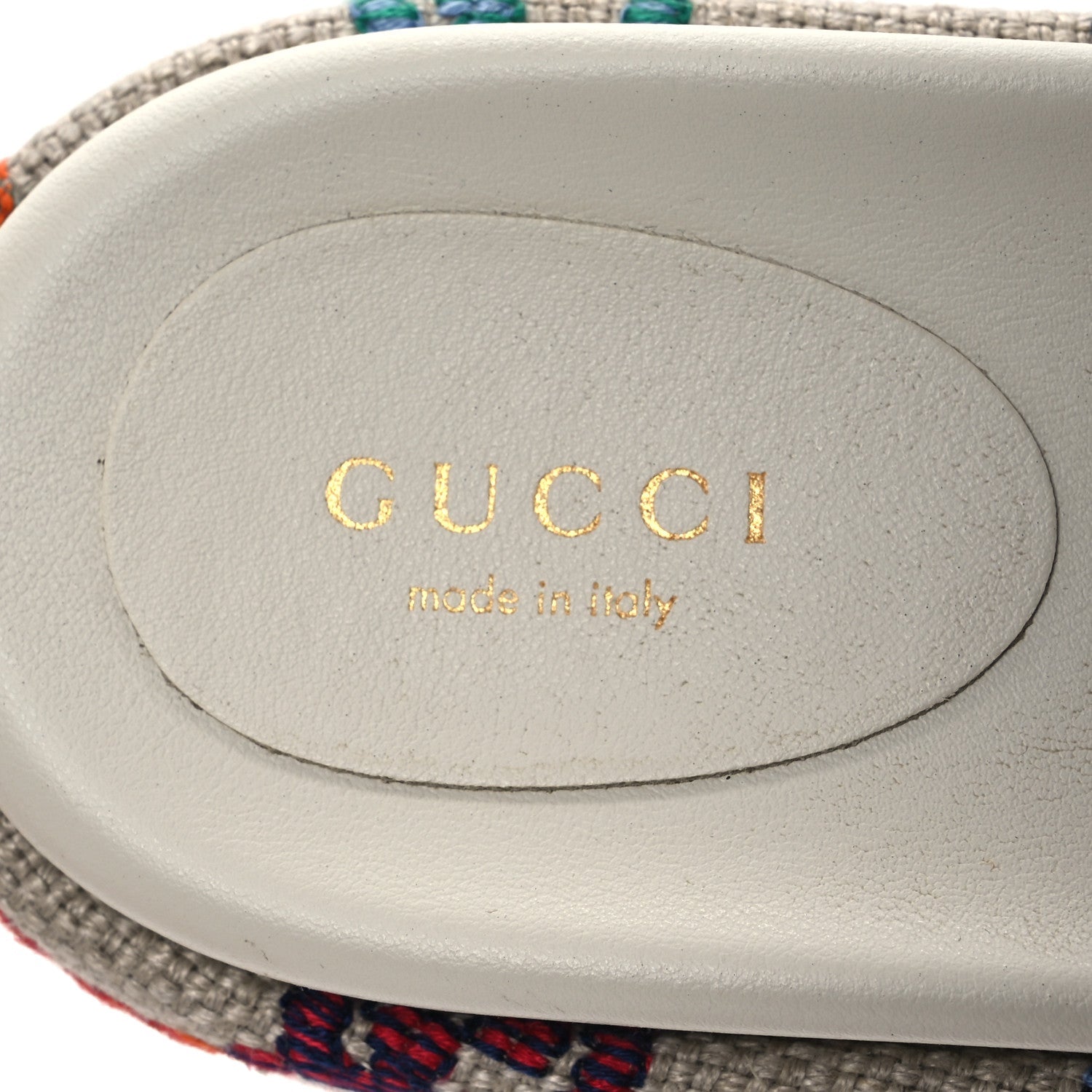 Linen Psychedelic Mini GG Monogram Angelina Platform 55mm Slide Sandals 36 Multicolor