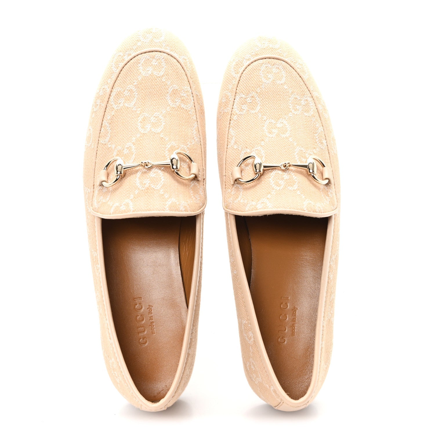 Canvas GG Monogram Horsebit Womens Jordaan Loafers 35.5 Souffle Rose