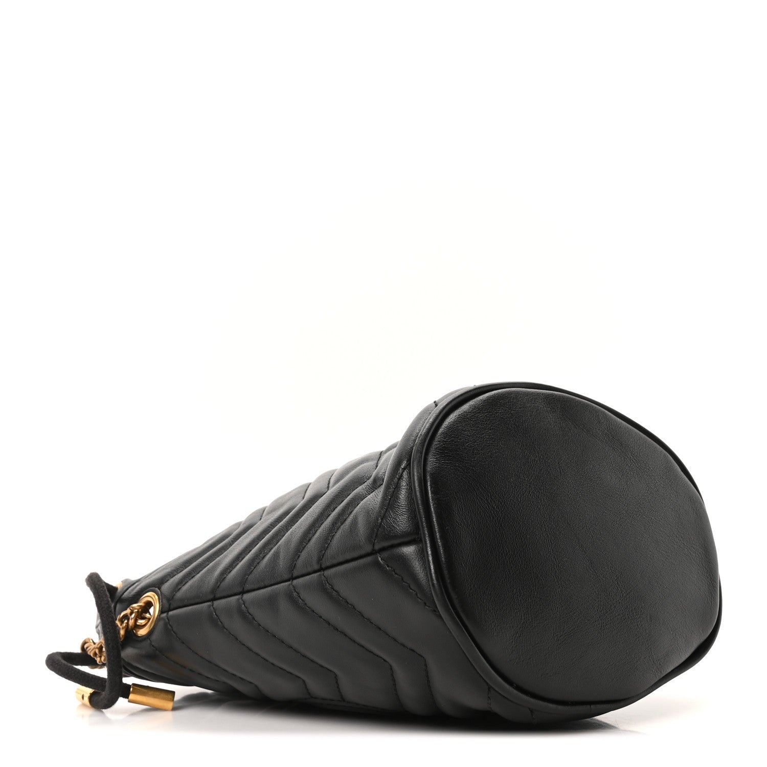 Calfskin Matelasse Mini GG Marmont 2.0 Bucket Bag Black