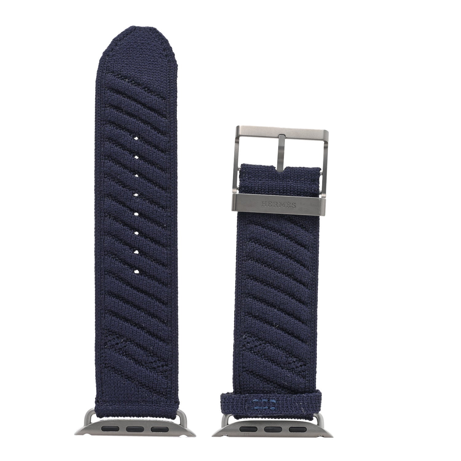 Nylon Knitted Apple Watch Ultra Single Tour Band 49mm En Mer Bleu Nuit
