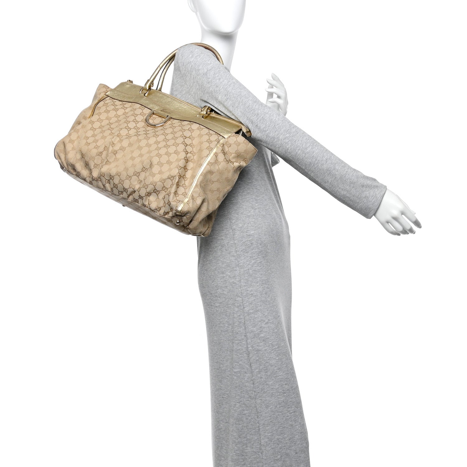 Monogram D Gold Large Tote Metallic Gold