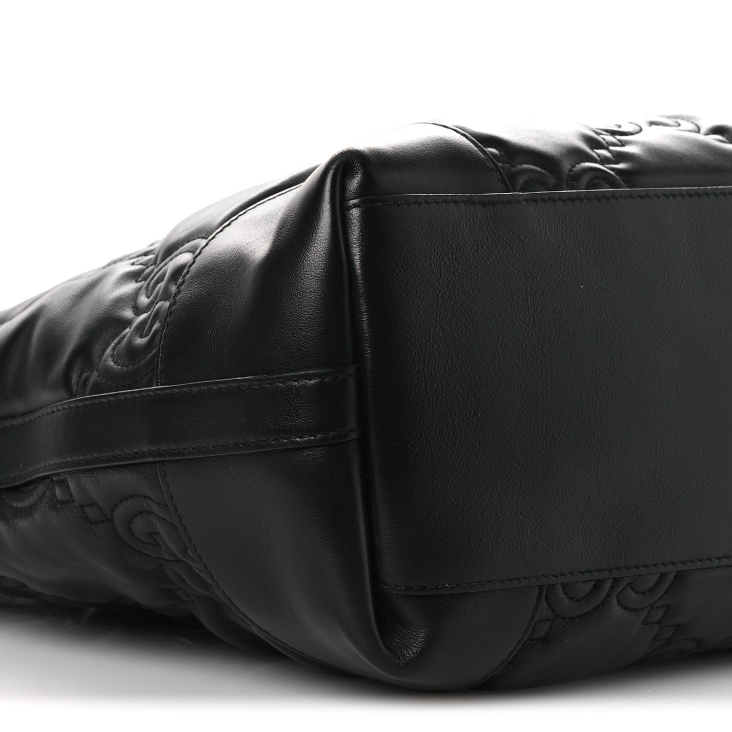 Calfskin GG Matelasse Medium Ophidia Shopping Tote Black